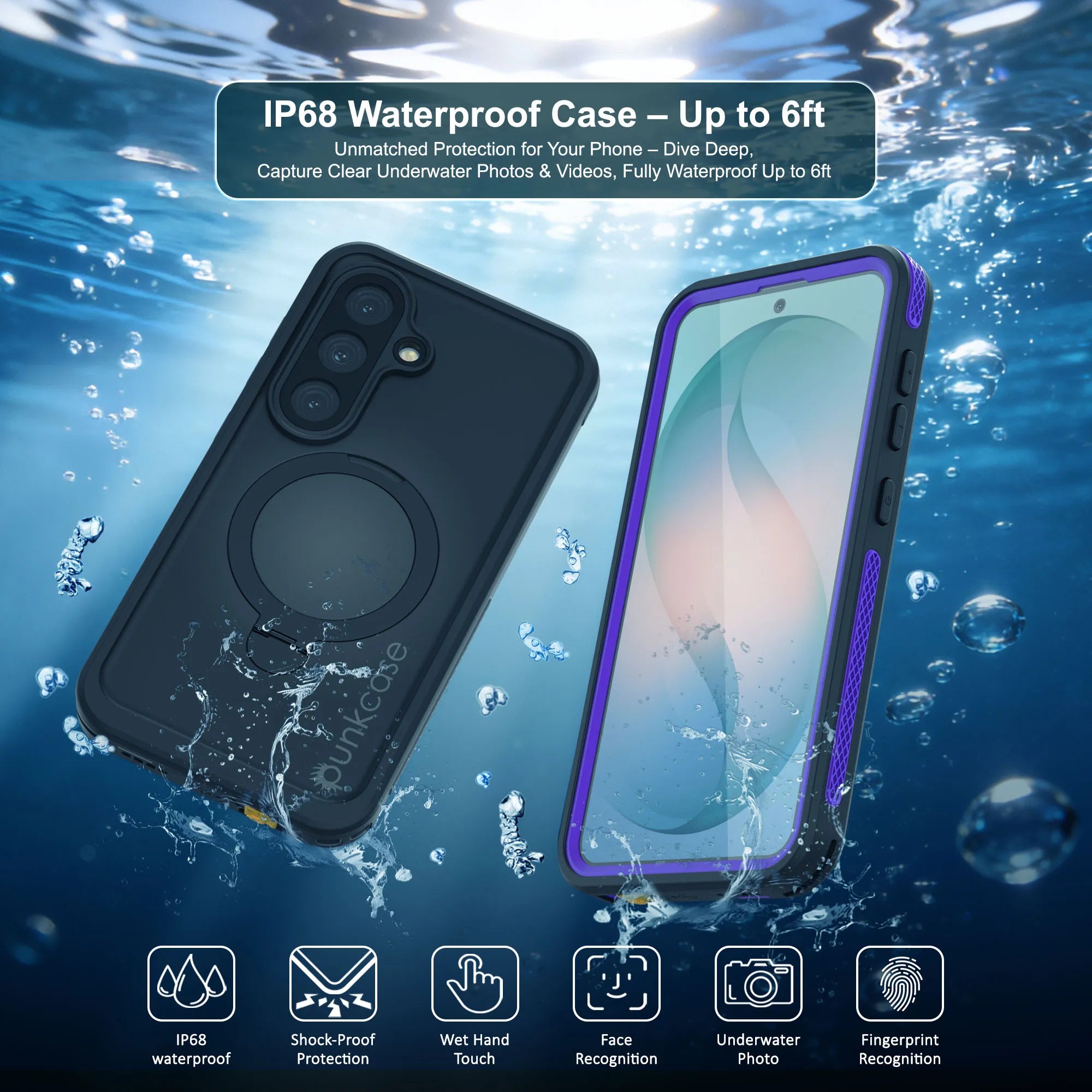Galaxy S26 Waterproof Case [Kickstud 2.0 Series] Protective IP68 Cover W/Screen Protector & Kickstand [Purple]