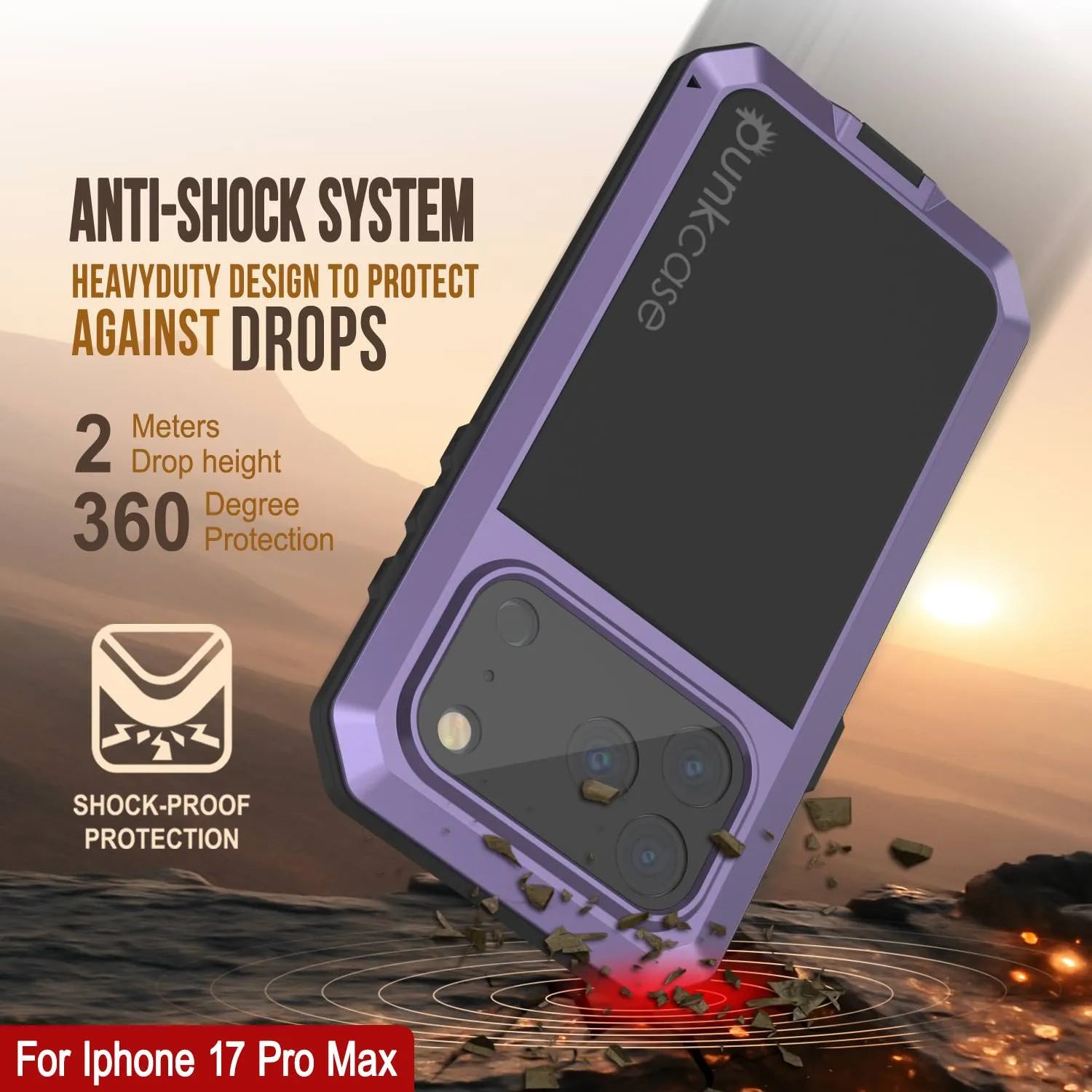iPhone 17 Pro Max Metal Case, Heavy Duty Military Grade Armor Cover [shock proof] Full Body Hard [Dark Green]