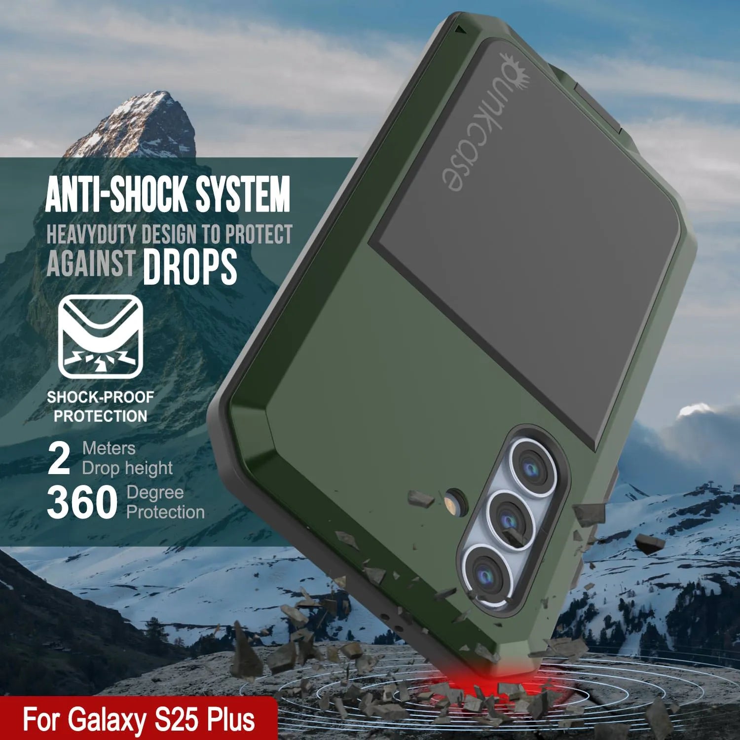 Galaxy S25 Plus Metal Case, Heavy Duty Military Grade Armor Cover [shock proof] Full Body Hard [Dark Green]