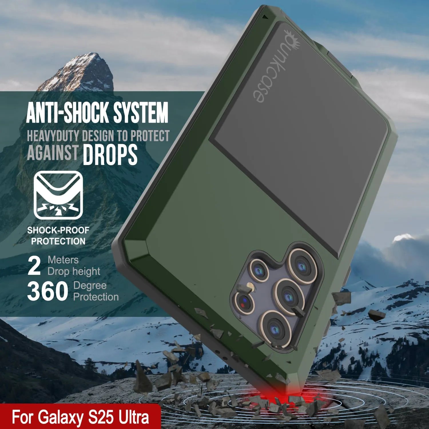 Galaxy S25 Ultra Metal Case, Heavy Duty Military Grade Armor Cover [shock proof] Full Body Hard [Dark Green]