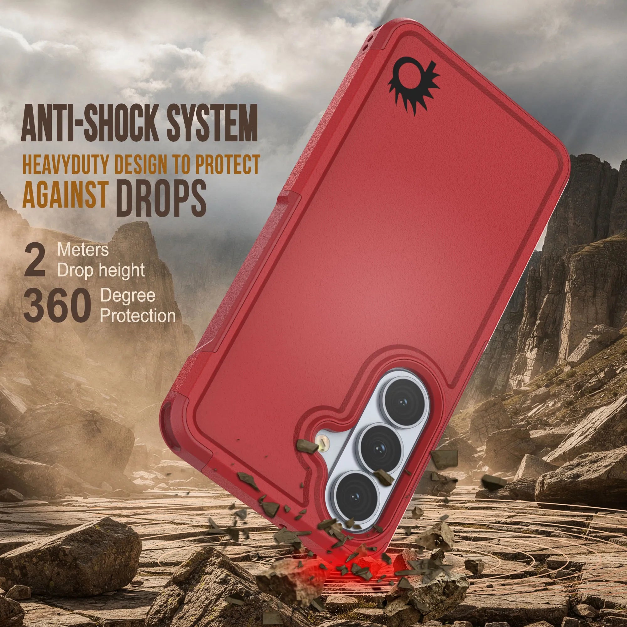 PunkCase Galaxy S26+ Plus Case, [Spartan 2.0 Series] Clear Rugged Heavy Duty Cover [Red]