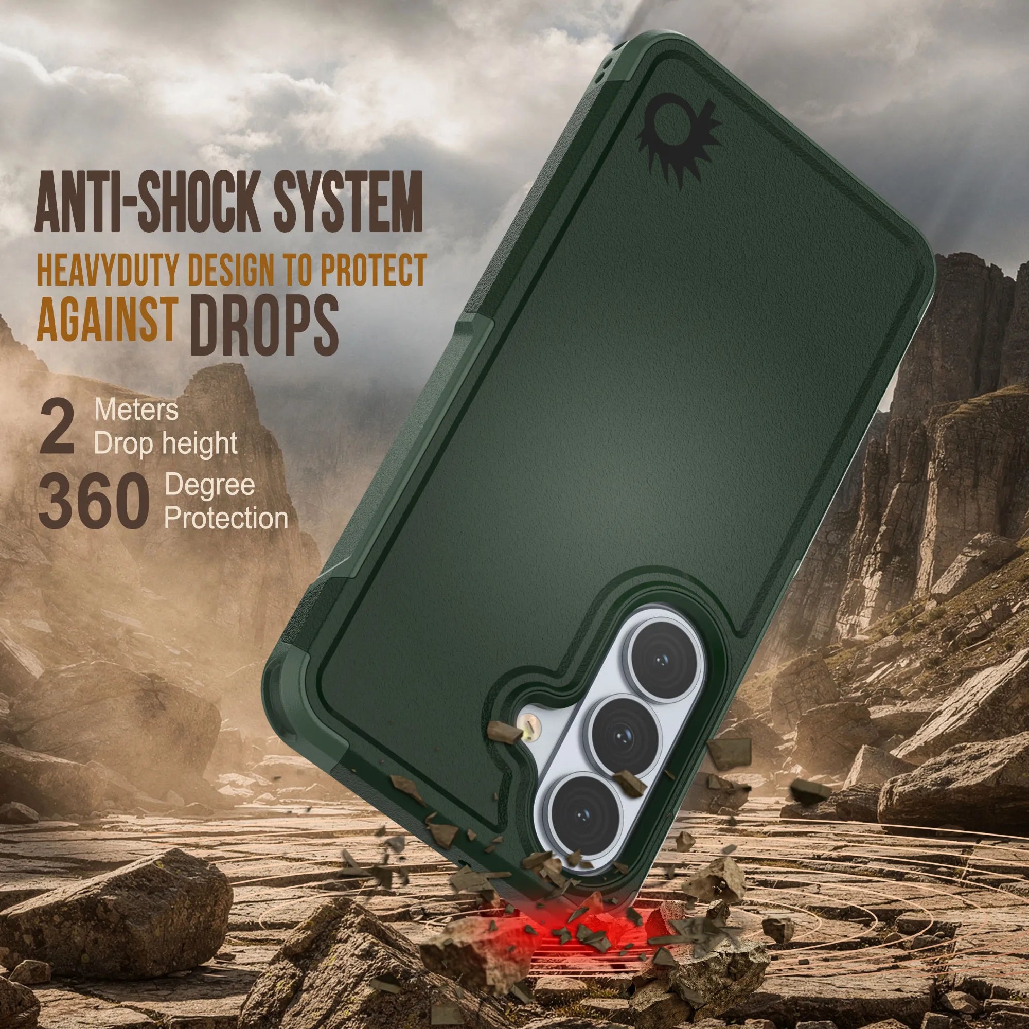 PunkCase Galaxy S26+ Plus Case, [Spartan 2.0 Series] Clear Rugged Heavy Duty Cover [Dark Green]