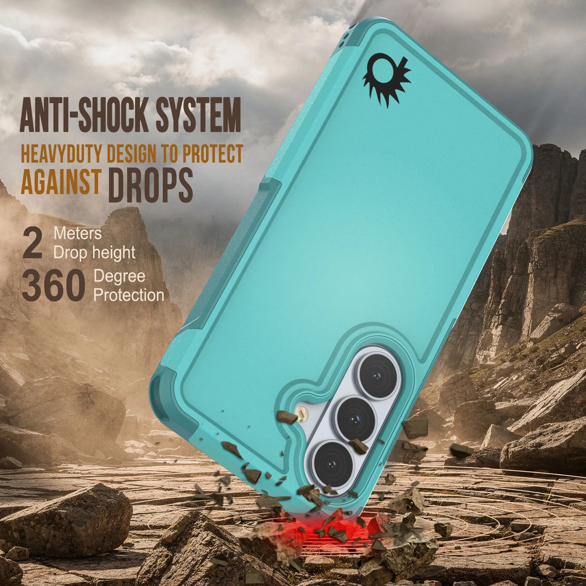 PunkCase Galaxy S26+ Plus Case, [Spartan 2.0 Series] Clear Rugged Heavy Duty Cover [Light Blue]