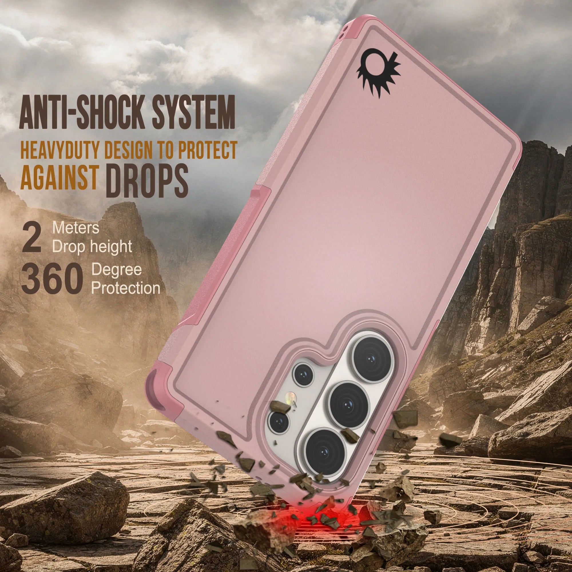 PunkCase Galaxy S26 Ultra Case, [Spartan 2.0 Series] Clear Rugged Heavy Duty Cover [Pink]