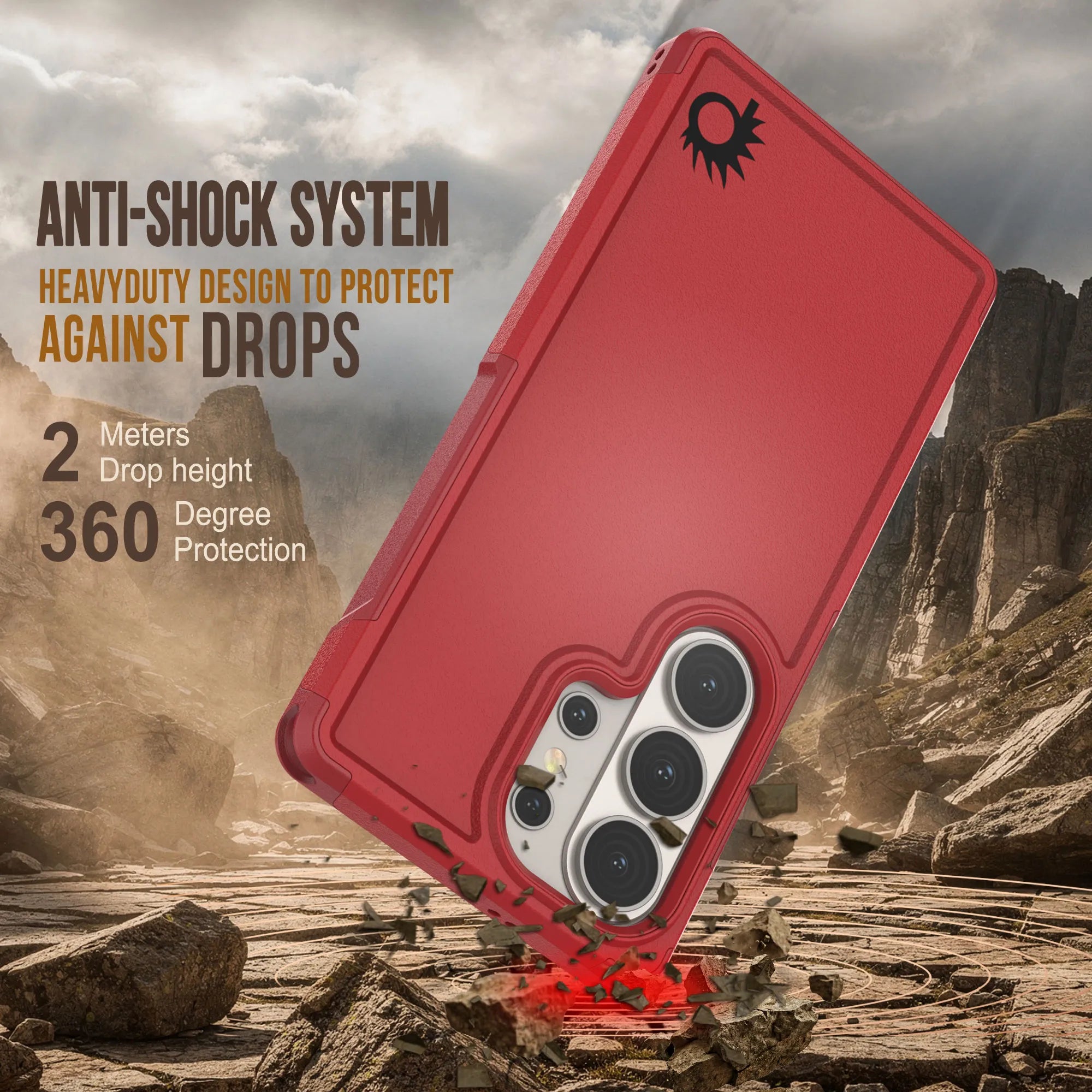 PunkCase Galaxy S26 Ultra Case, [Spartan 2.0 Series] Clear Rugged Heavy Duty Cover [Red]