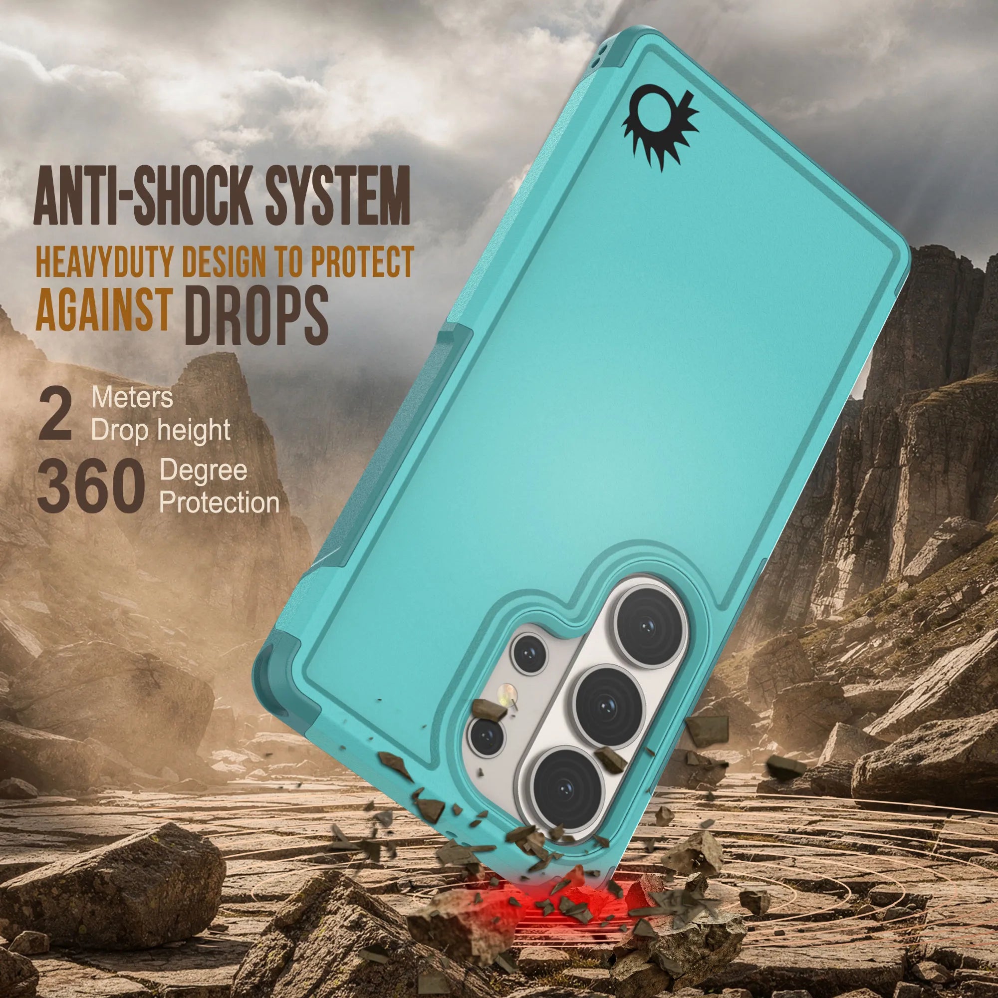 PunkCase Galaxy S26 Ultra Case, [Spartan 2.0 Series] Clear Rugged Heavy Duty Cover [Light Blue]