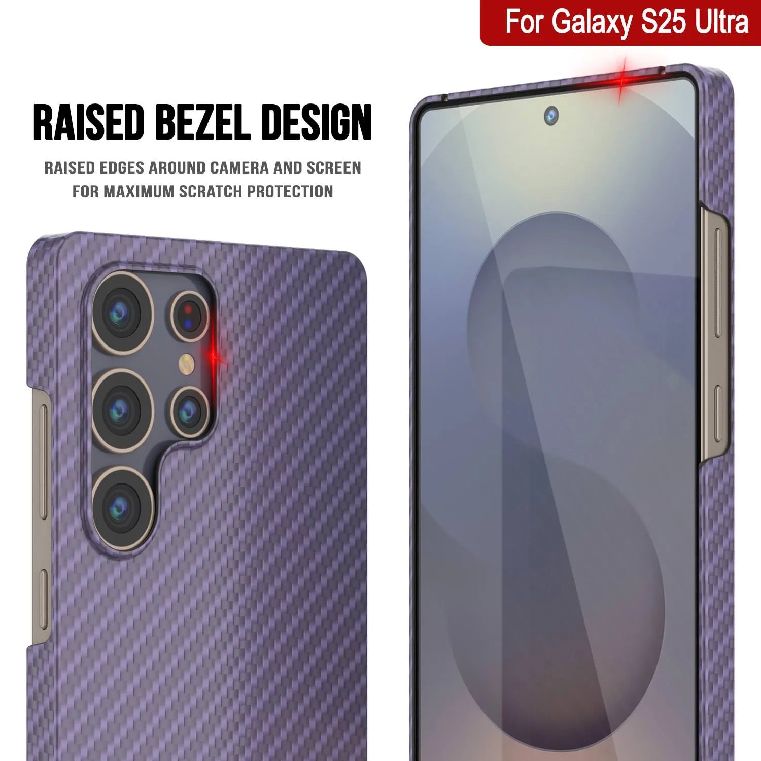 Punkcase Galaxy S25 Ultra Carbon Fiber Case [AramidShield Series] Ultra Slim & Light Kevlar [Lilac]