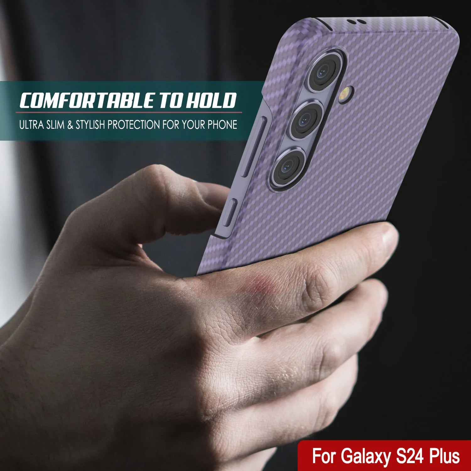 Galaxy S24 Plus Case, Punkcase CarbonShield, Heavy Duty & Ultra Thin Cover [shockproof][non slip] [Lilac]