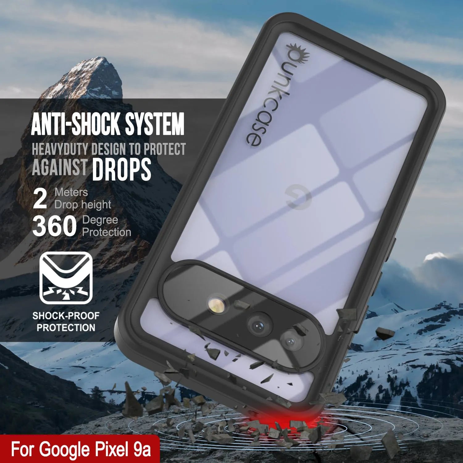 Google Pixel 9a Waterproof Case, Punkcase [Extreme Series] Armor Cover W/ Built In Screen Protector [Yellow]