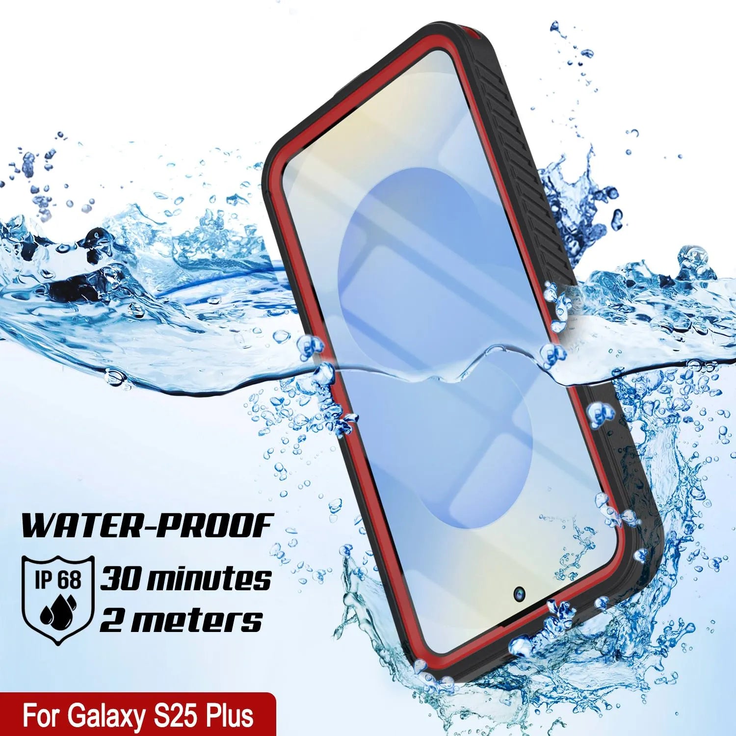 Galaxy S25+ Plus Water/ Shockproof [Extreme Series] With Screen Protector Case [Red]