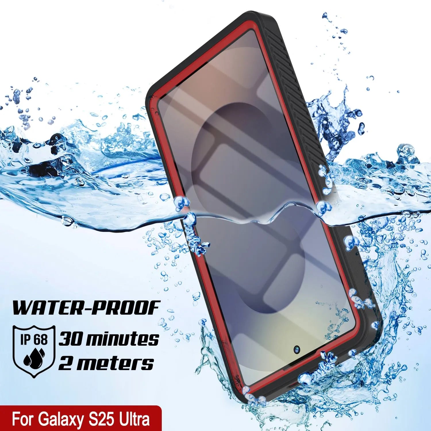 Galaxy S25 Ultra Water/ Shockproof [Extreme Series] With Screen Protector Case [Red]