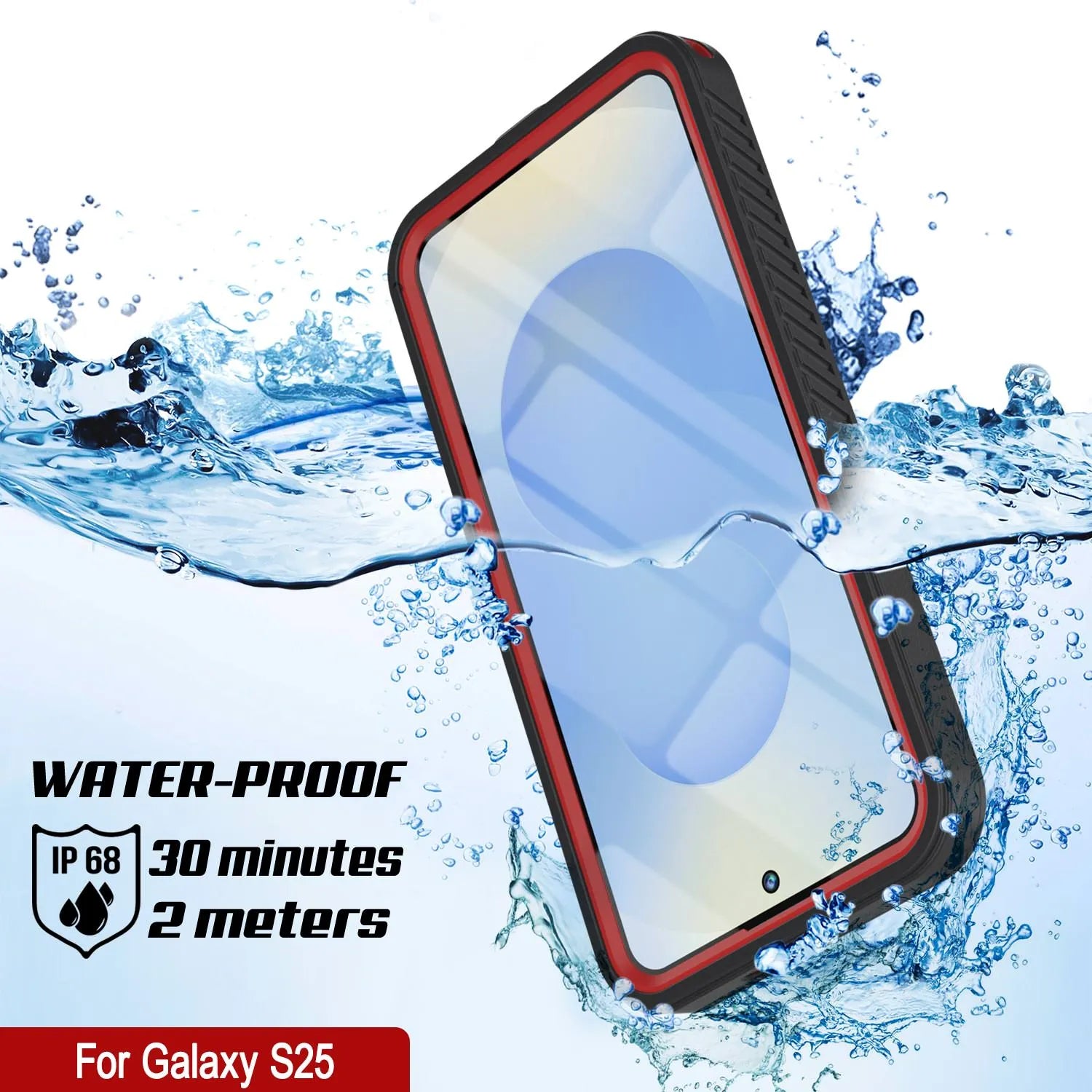 Galaxy S25 Water/ Shockproof [Extreme Series] With Screen Protector Case [Red]