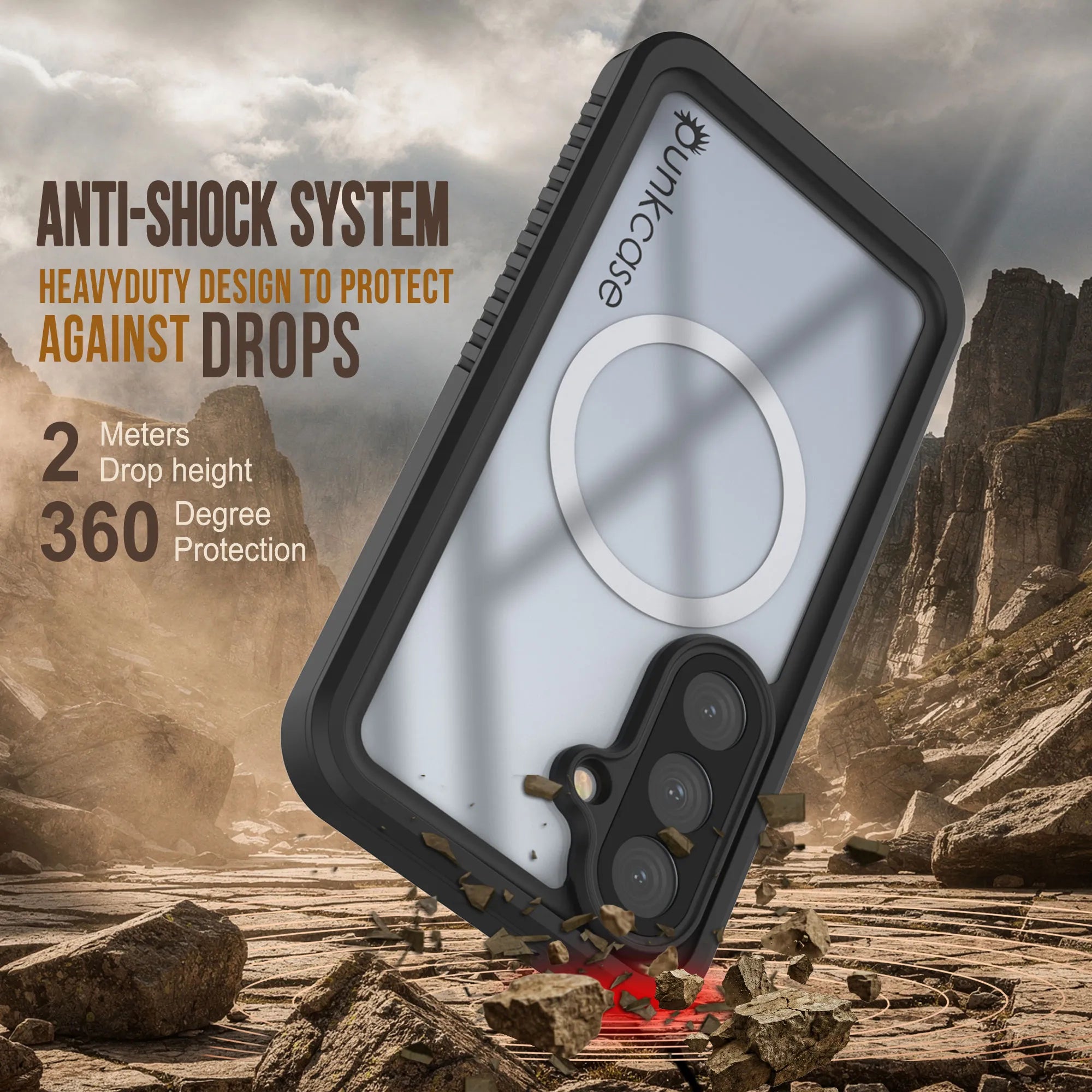 Galaxy S26 Plus Waterproof Case, Punkcase [Extreme Mag Series] Armor Cover W/ Built In Screen Protector [Black]