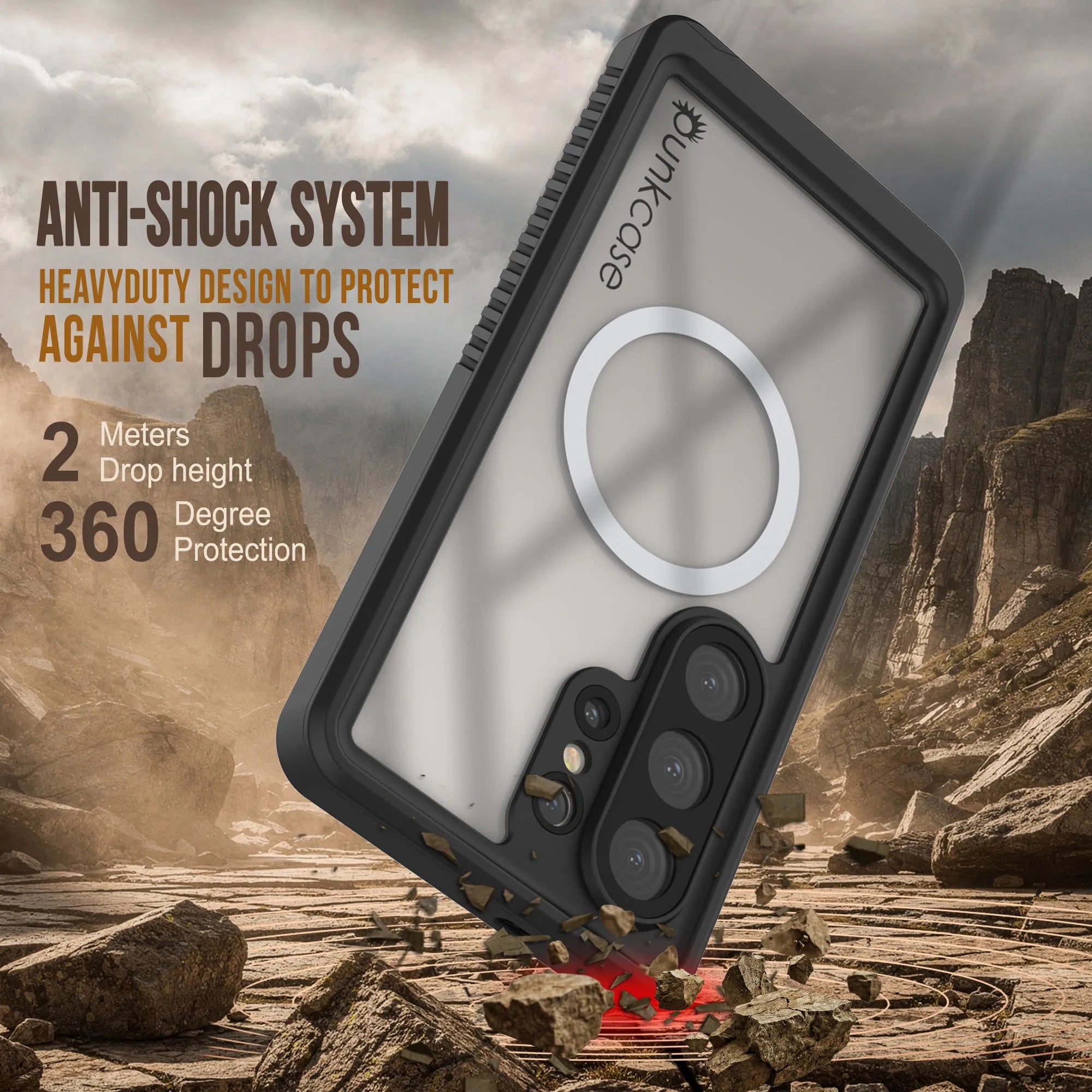 Galaxy S26 Ultra Waterproof Case, Punkcase [Extreme Mag Series] Armor Cover W/ Built In Screen Protector [Grey]