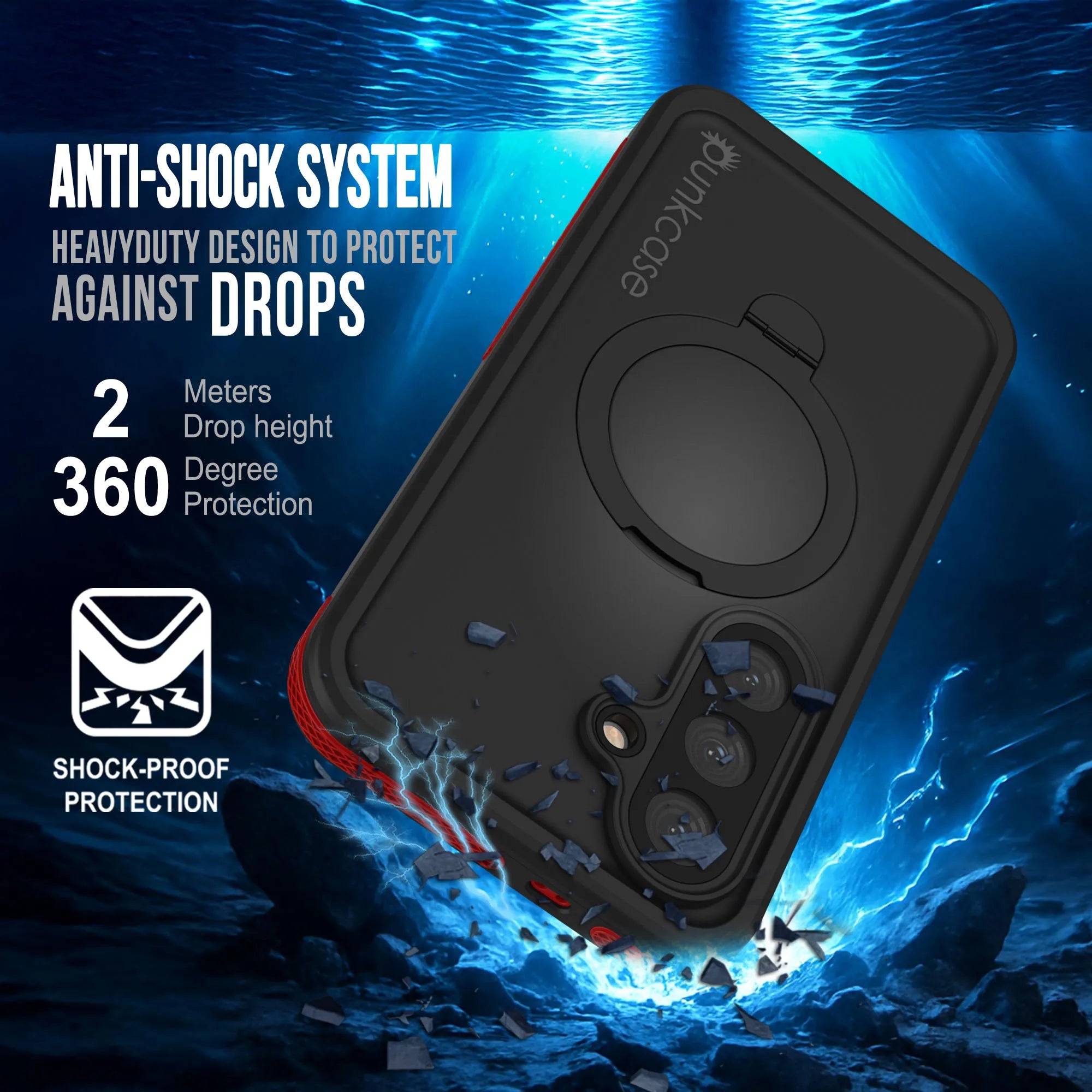 Galaxy S26 Plus Waterproof Case [Kickstud 2.0 Series] Protective IP68 Cover W/Screen Protector & Kickstand [Red]