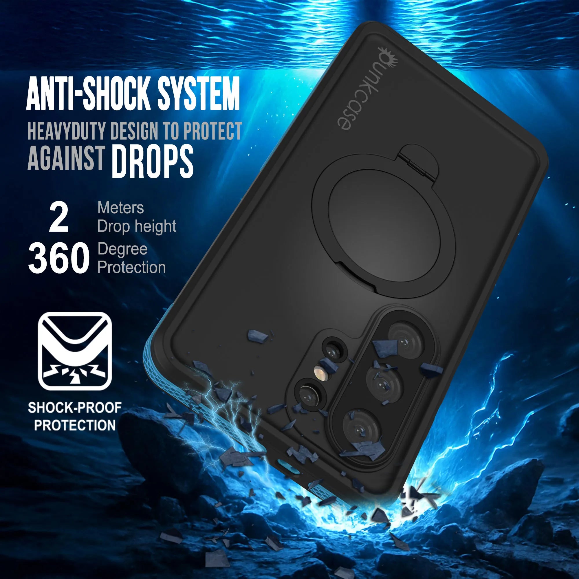 Galaxy S26 Ultra Waterproof Case [Kickstud 2.0 Series] Protective IP68 Cover W/Screen Protector & Kickstand [Blue]