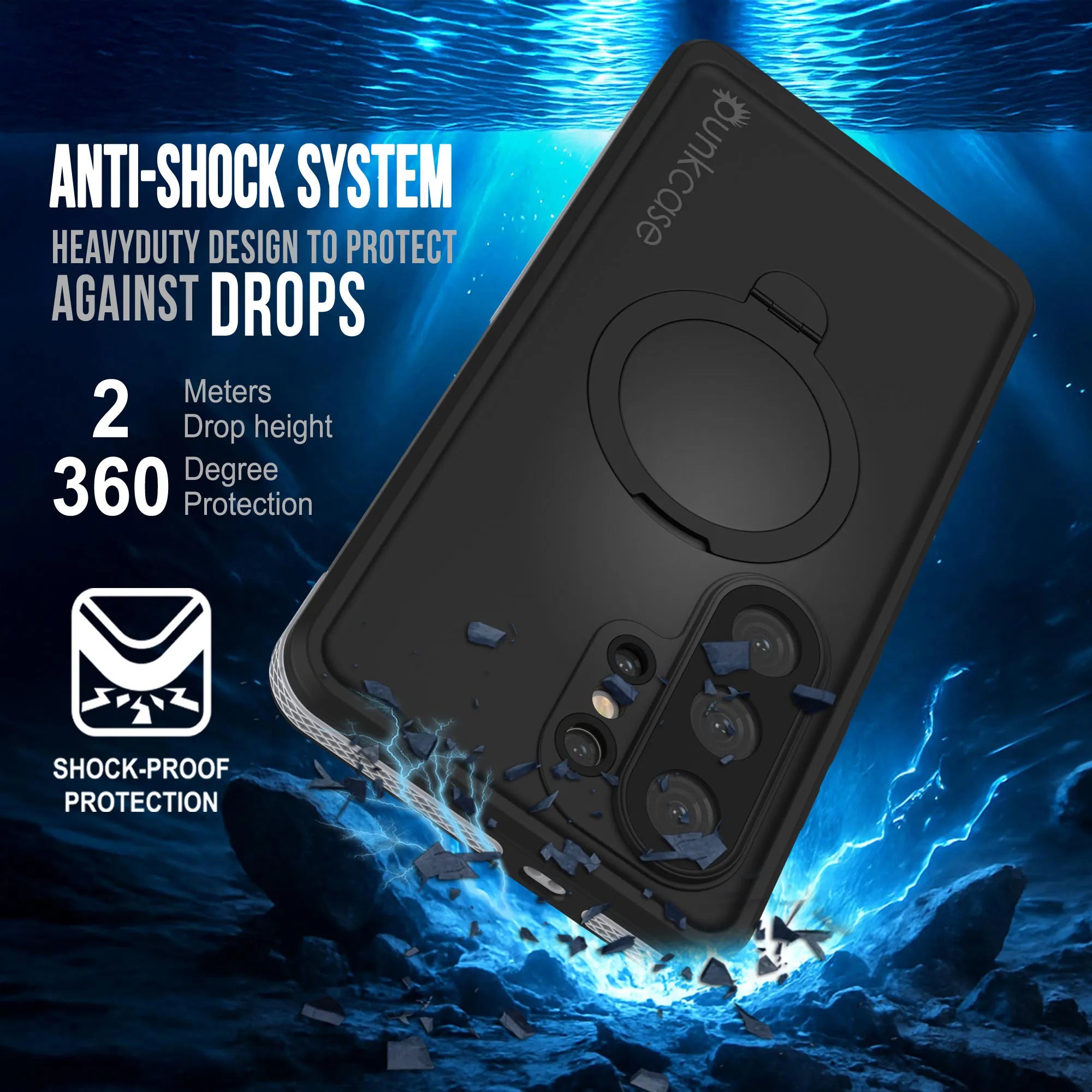 Galaxy S26 Ultra Waterproof Case [Kickstud 2.0 Series] Protective IP68 Cover W/Screen Protector & Kickstand [White]