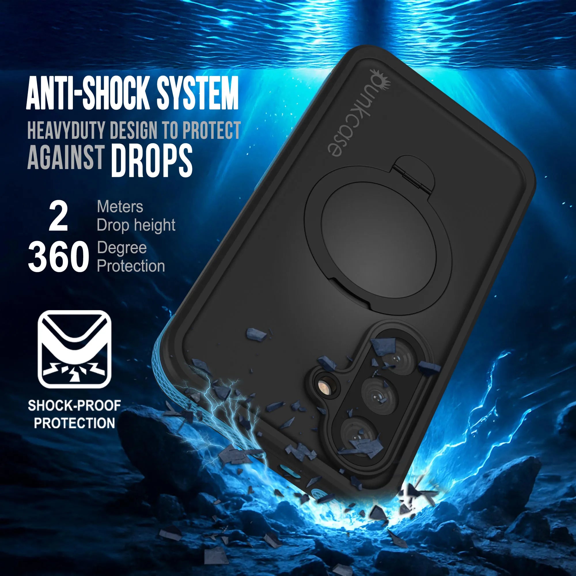 Galaxy S26 Waterproof Case [Kickstud 2.0 Series] Protective IP68 Cover W/Screen Protector & Kickstand [Blue]