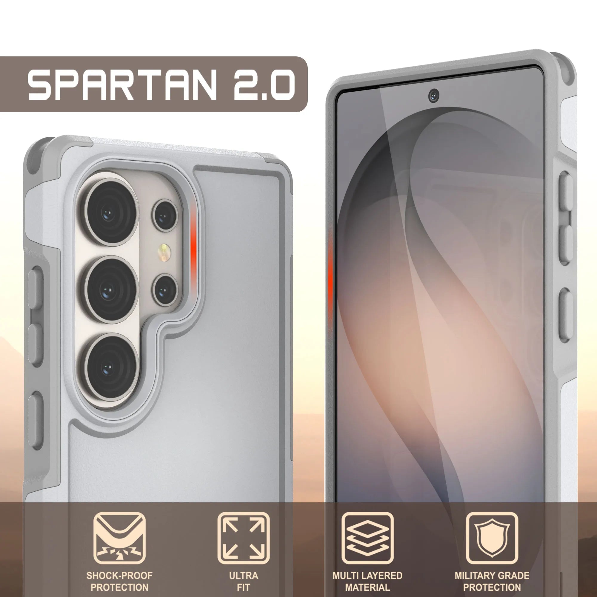 PunkCase Galaxy S26 Ultra Case, [Spartan 2.0 Series] Clear Rugged Heavy Duty Cover [White]