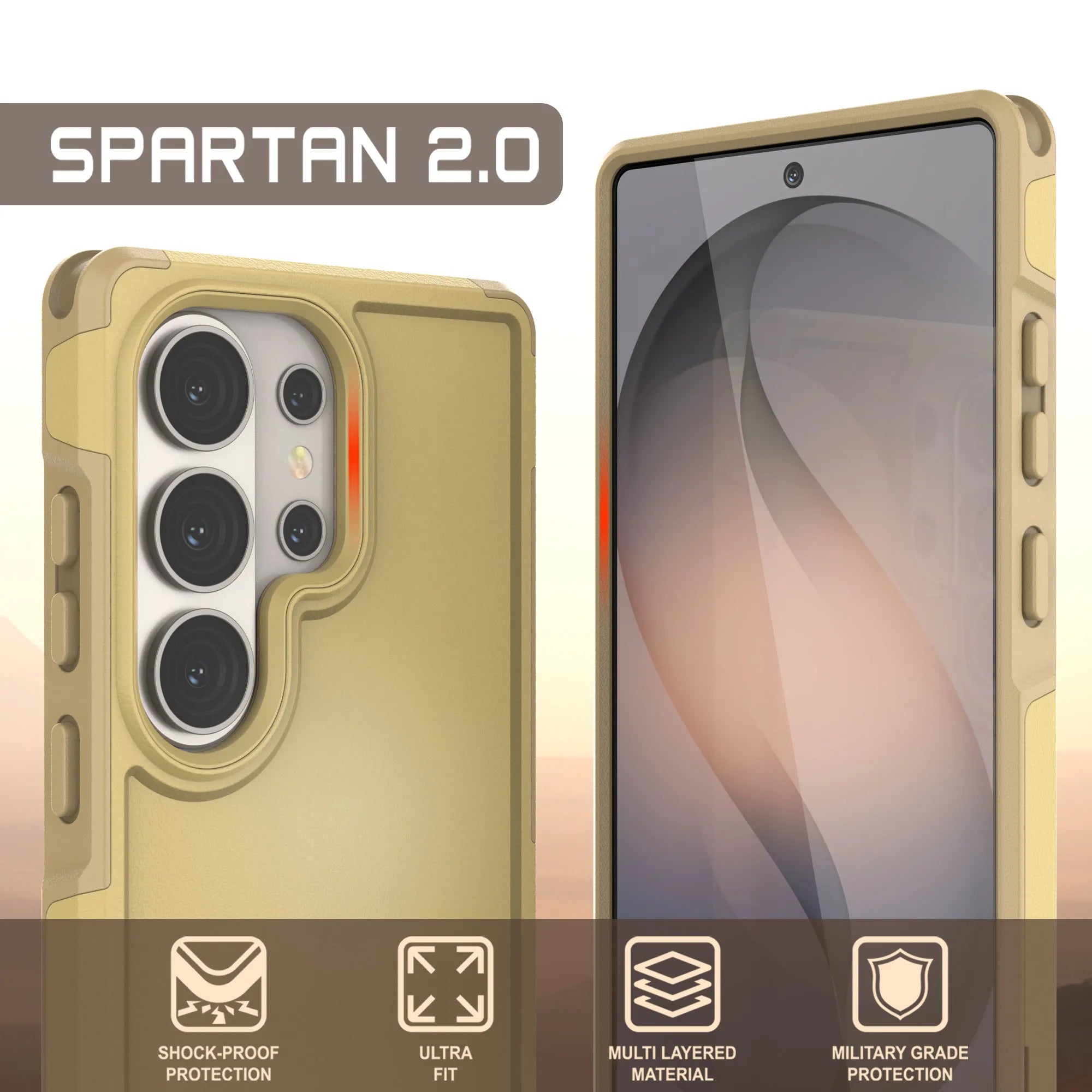 PunkCase Galaxy S26 Ultra Case, [Spartan 2.0 Series] Clear Rugged Heavy Duty Cover [Yellow]