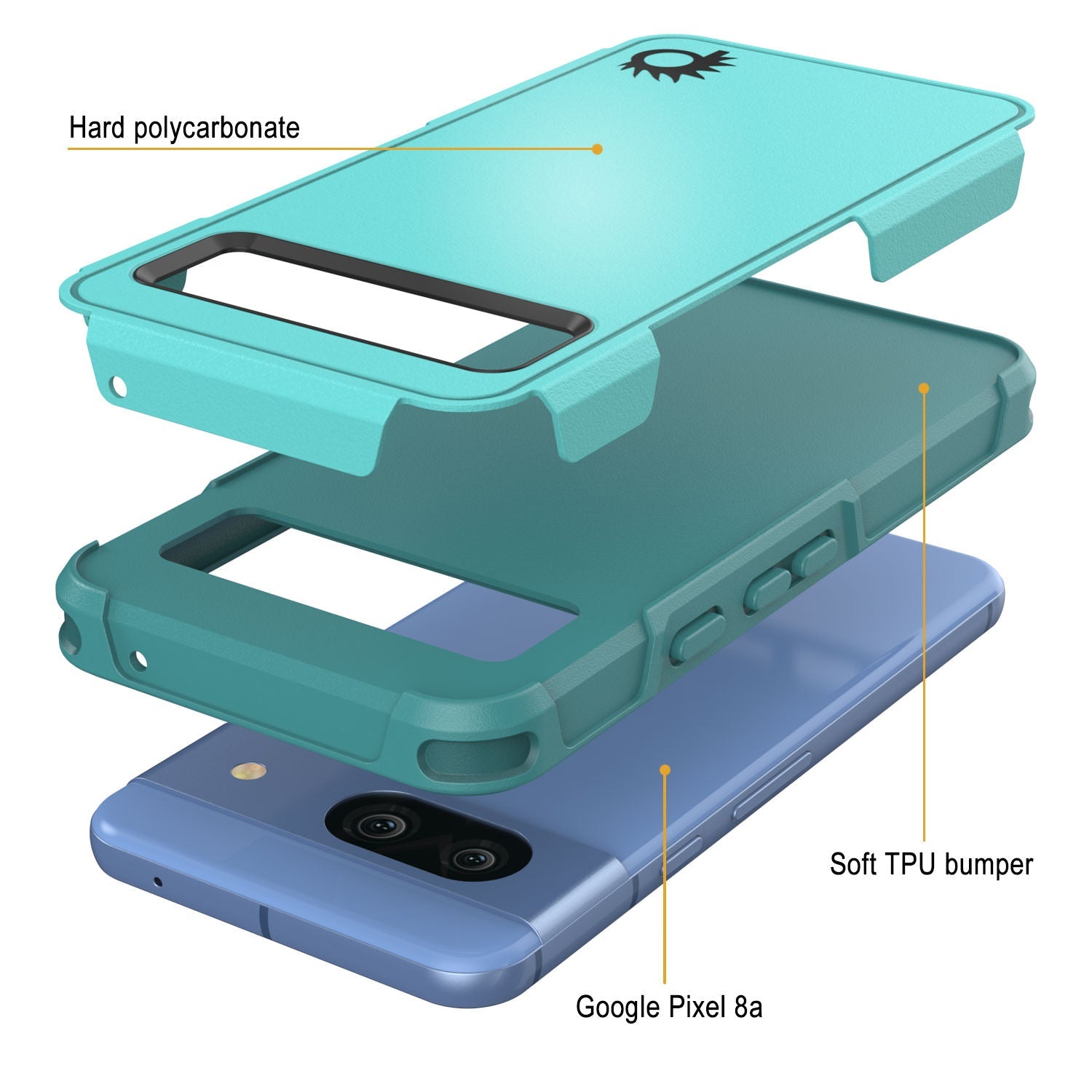 PunkCase Google Pixel 9 Pro XL Case, [Spartan 2.0 Series] Clear Rugged Heavy Duty Cover W/Built in Screen Protector [Blue]