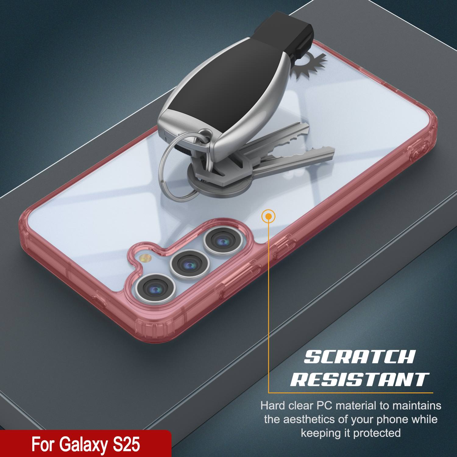 Galaxy S25 Case [Clear Acrylic Series] [Non-Slip] For Galaxy S25 [Red]