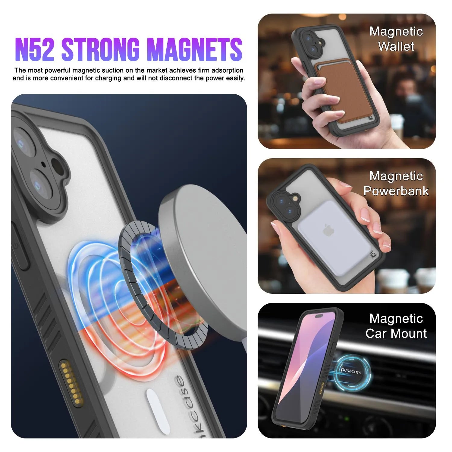 iPhone 17 Waterproof Case, Punkcase [Extreme Series] Armor Cover W/ Built In Screen Protector [Purple]