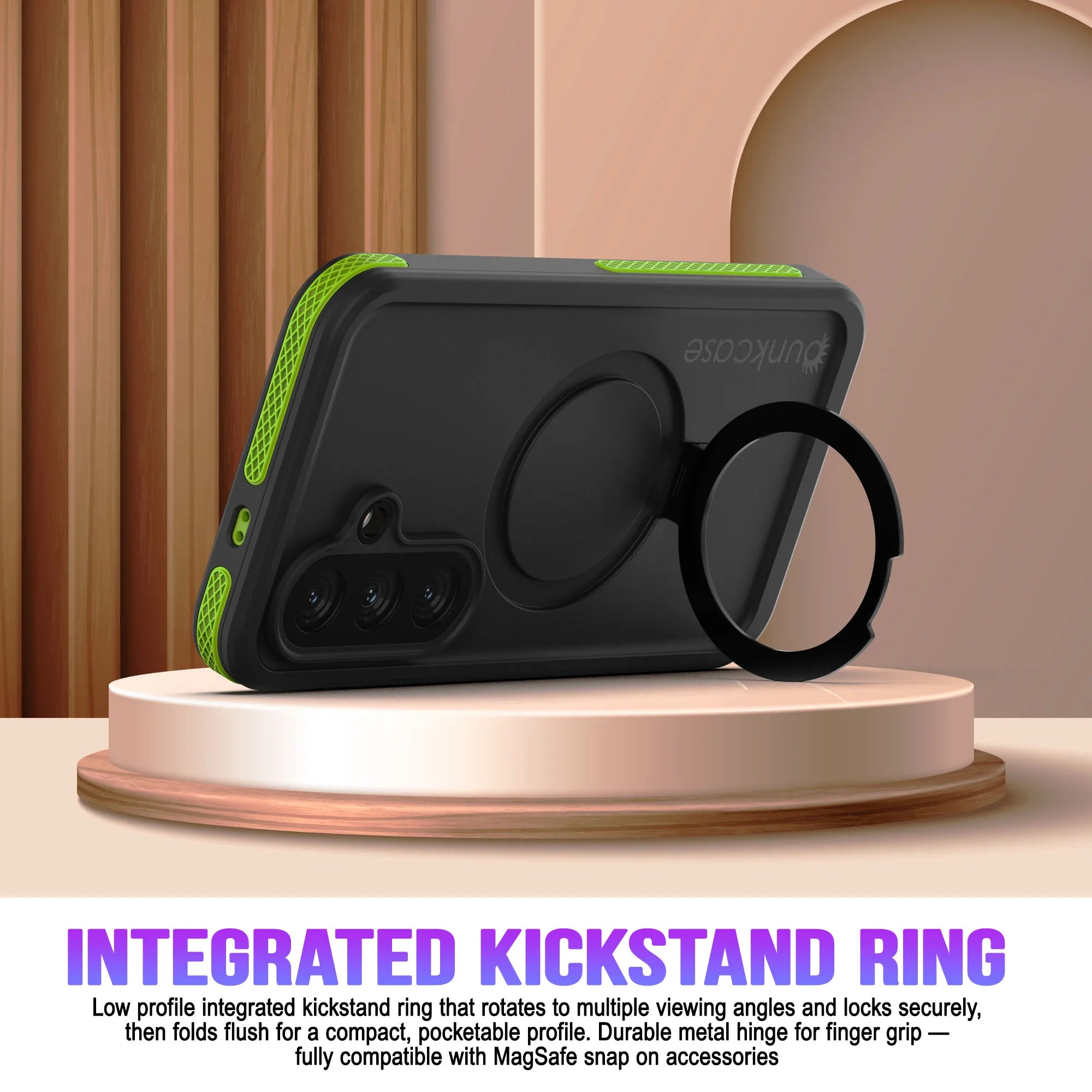 Galaxy S26 Plus Waterproof Case [Kickstud 2.0 Series] Protective IP68 Cover W/Screen Protector & Kickstand [Green]