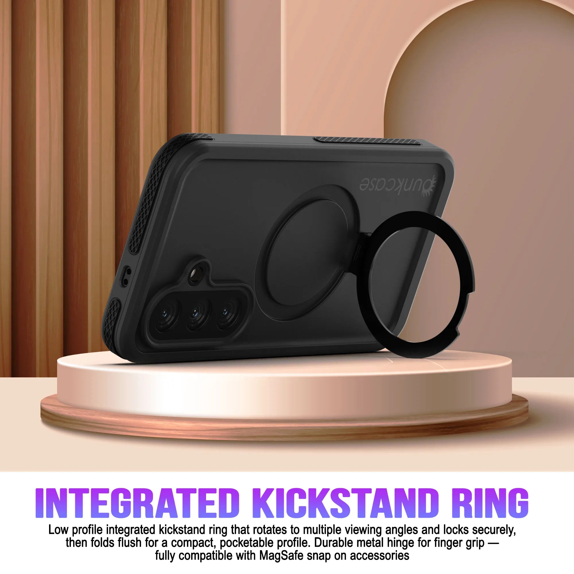 Galaxy S26 Plus Waterproof Case [Kickstud 2.0 Series] Protective IP68 Cover W/Screen Protector & Kickstand [Black]