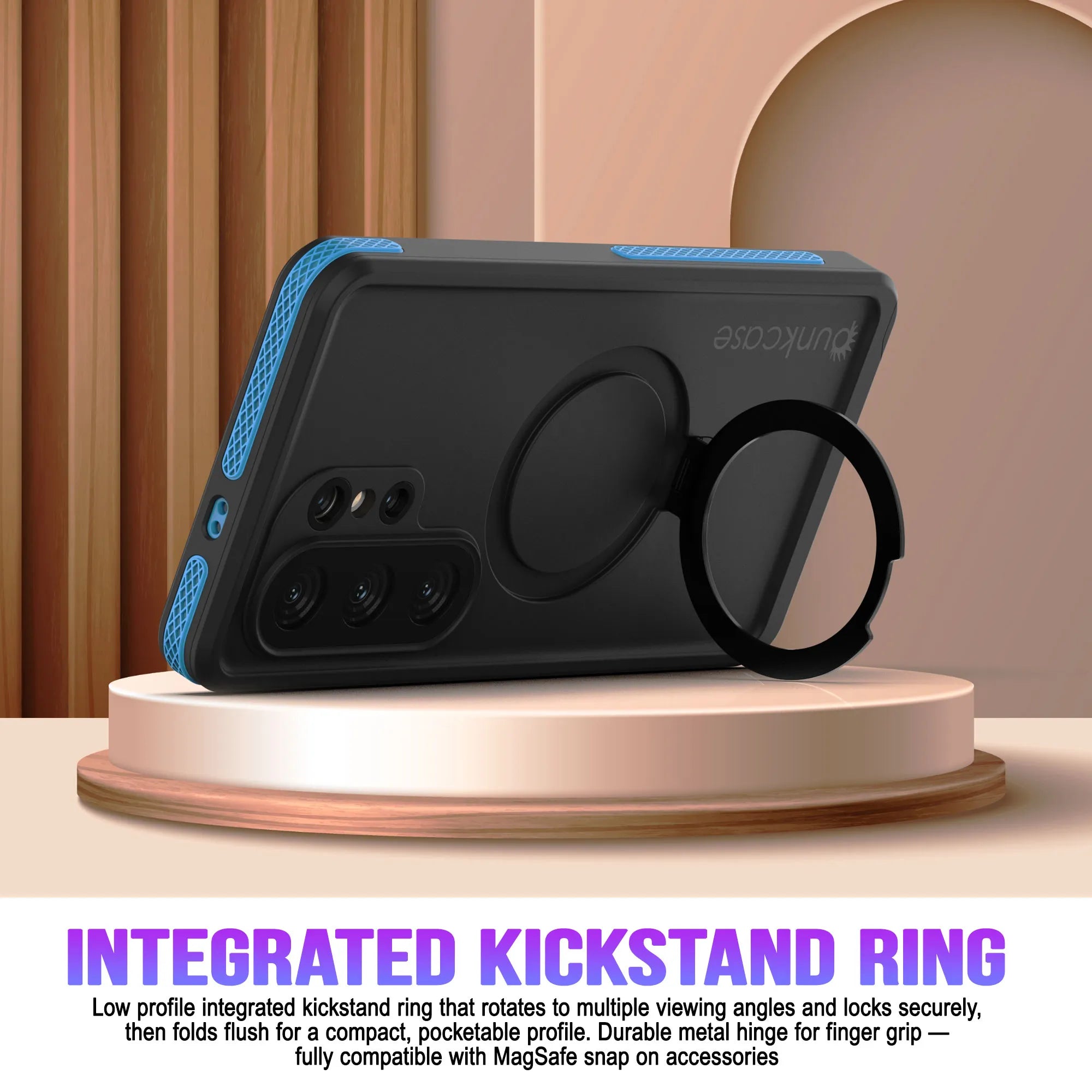 Galaxy S26 Ultra Waterproof Case [Kickstud 2.0 Series] Protective IP68 Cover W/Screen Protector & Kickstand [Blue]