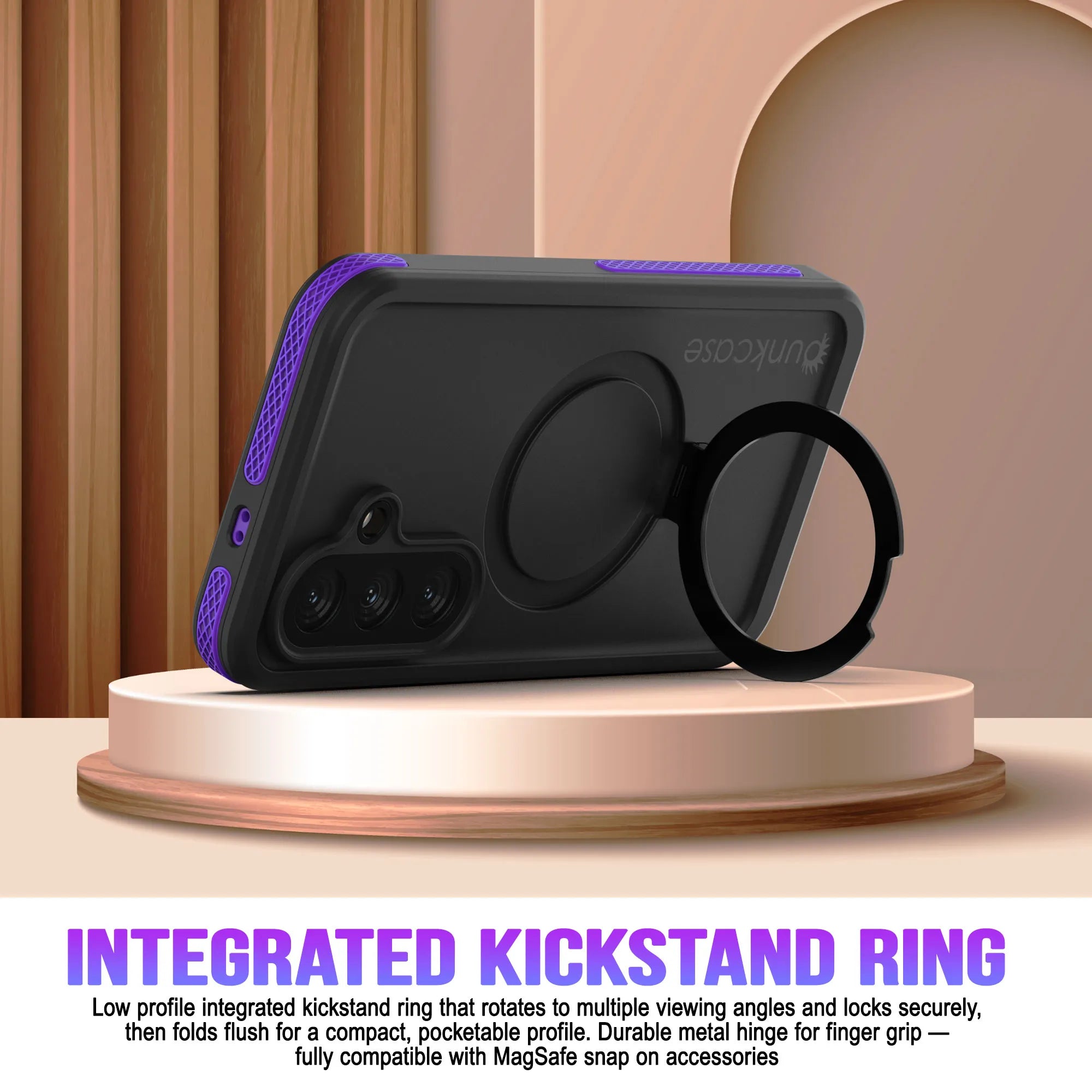 Galaxy S26 Waterproof Case [Kickstud 2.0 Series] Protective IP68 Cover W/Screen Protector & Kickstand [Purple]