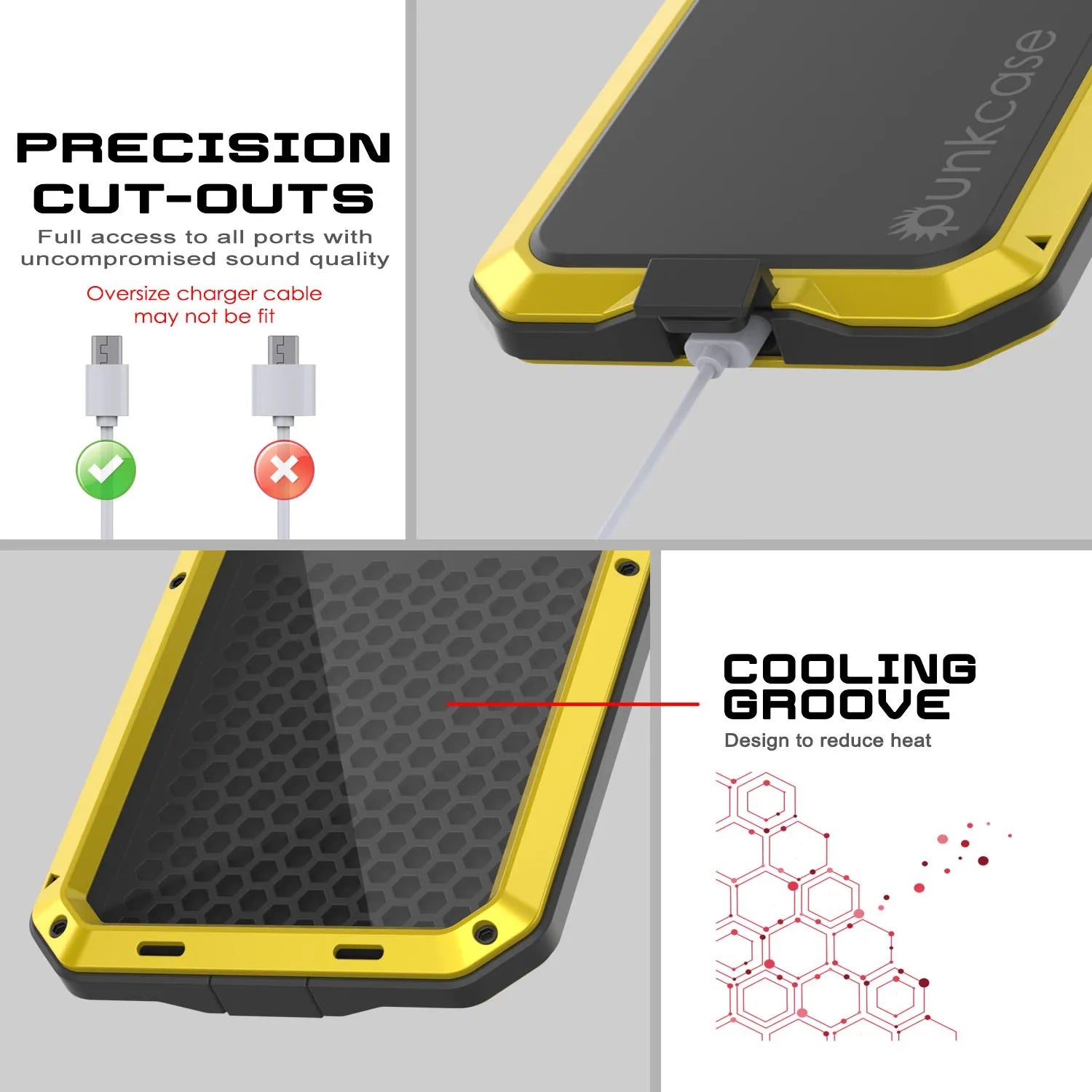 iPhone 17 Pro Max Metal Case, Heavy Duty Military Grade Armor Cover [shock proof] Full Body Hard [Yellow]