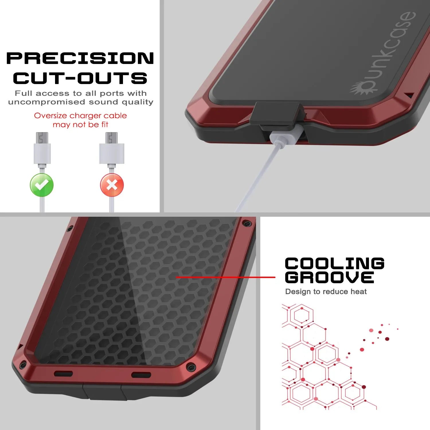 iPhone 17 Pro Metal Case, Heavy Duty Military Grade Armor Cover [shock proof] Full Body Hard [Red]
