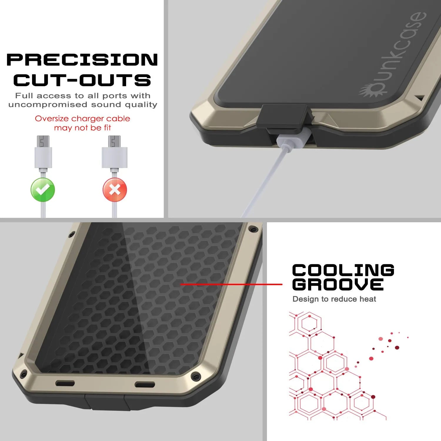 iPhone 17 Metal Case, Heavy Duty Military Grade Armor Cover [shock proof] Full Body Hard [Gold]