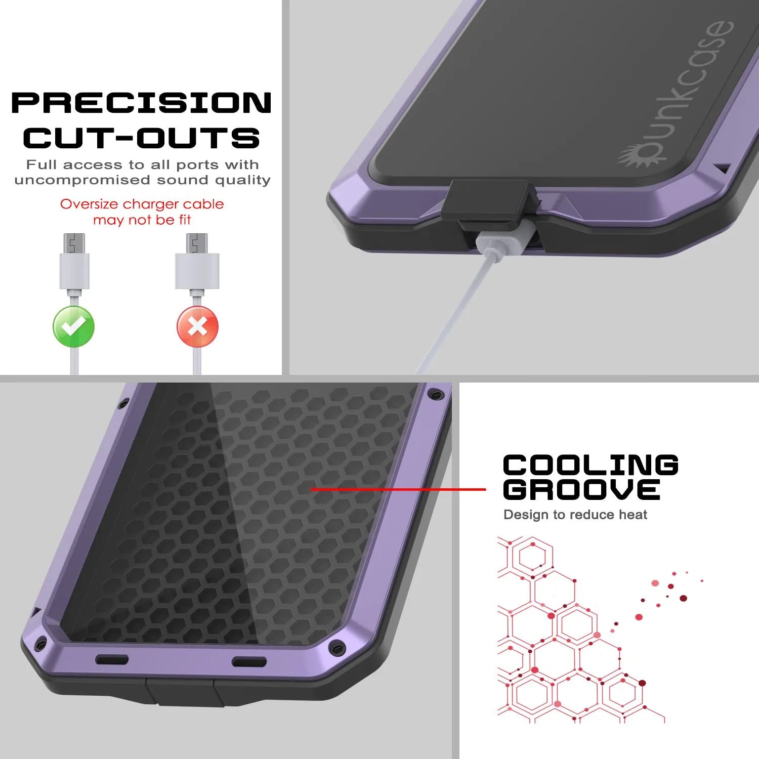 Galaxy S25 Plus Metal Case, Heavy Duty Military Grade Armor Cover [shock proof] Full Body Hard [Purple]