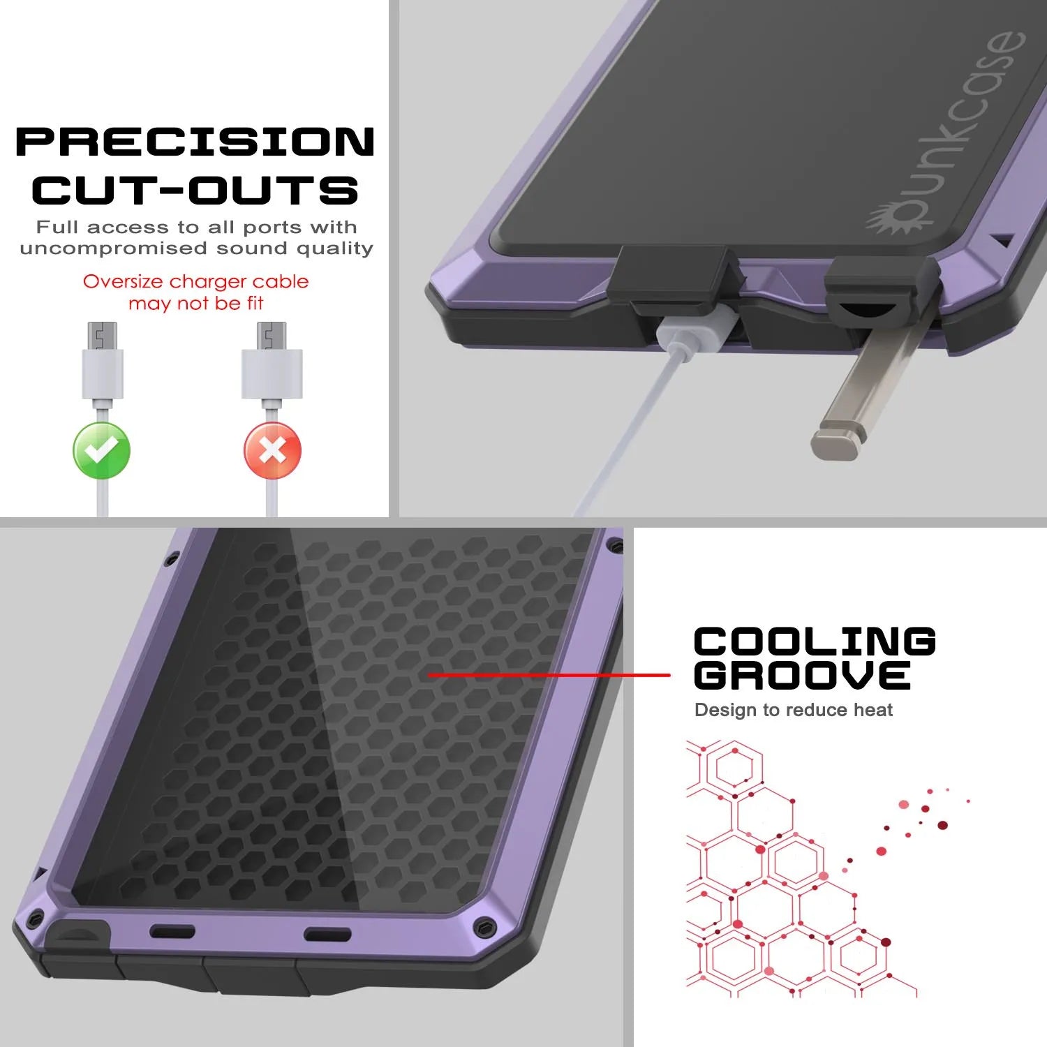 Galaxy S25 Ultra Metal Case, Heavy Duty Military Grade Armor Cover [shock proof] Full Body Hard [Purple]