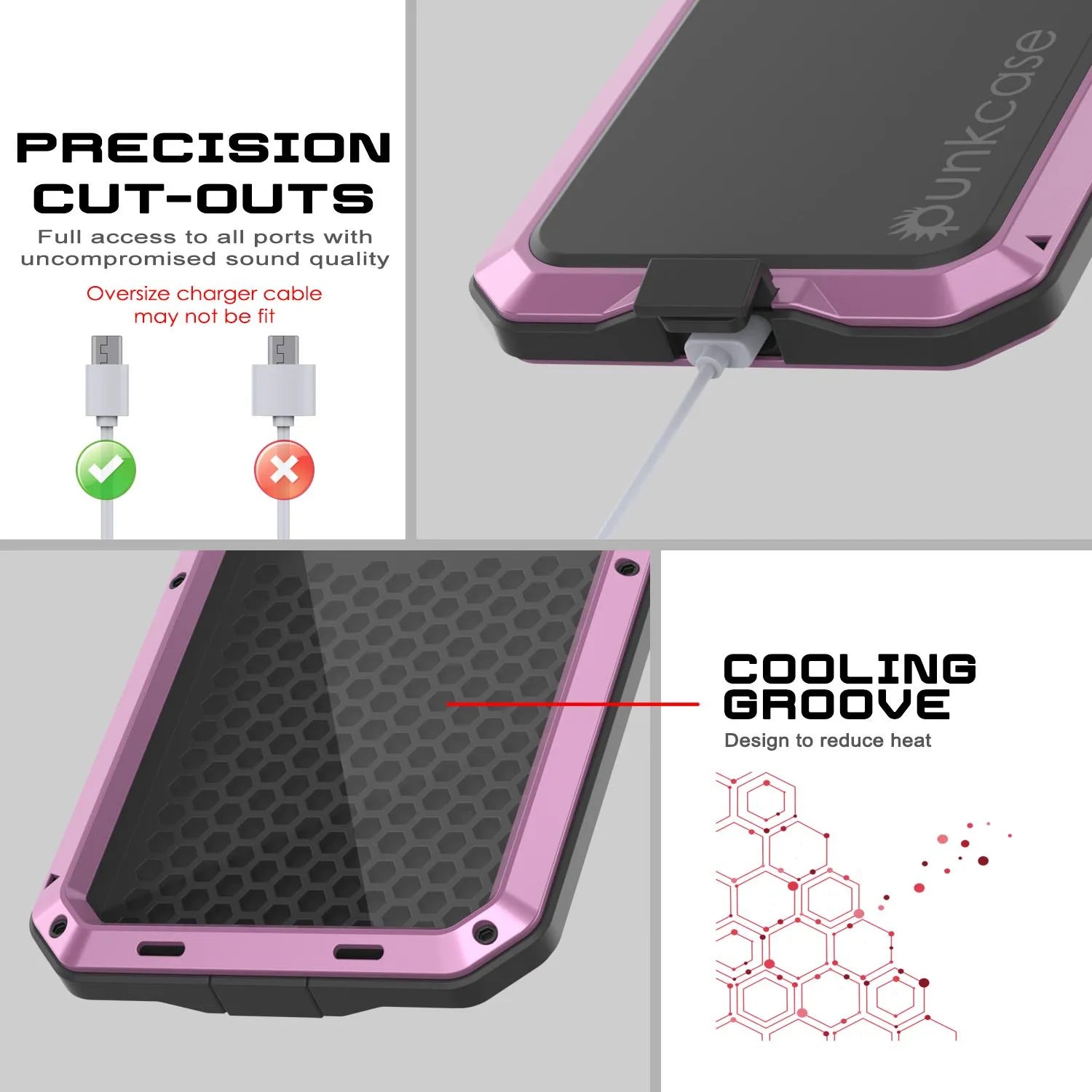 Galaxy S25 Metal Case, Heavy Duty Military Grade Armor Cover [shock proof] Full Body Hard [Pink]