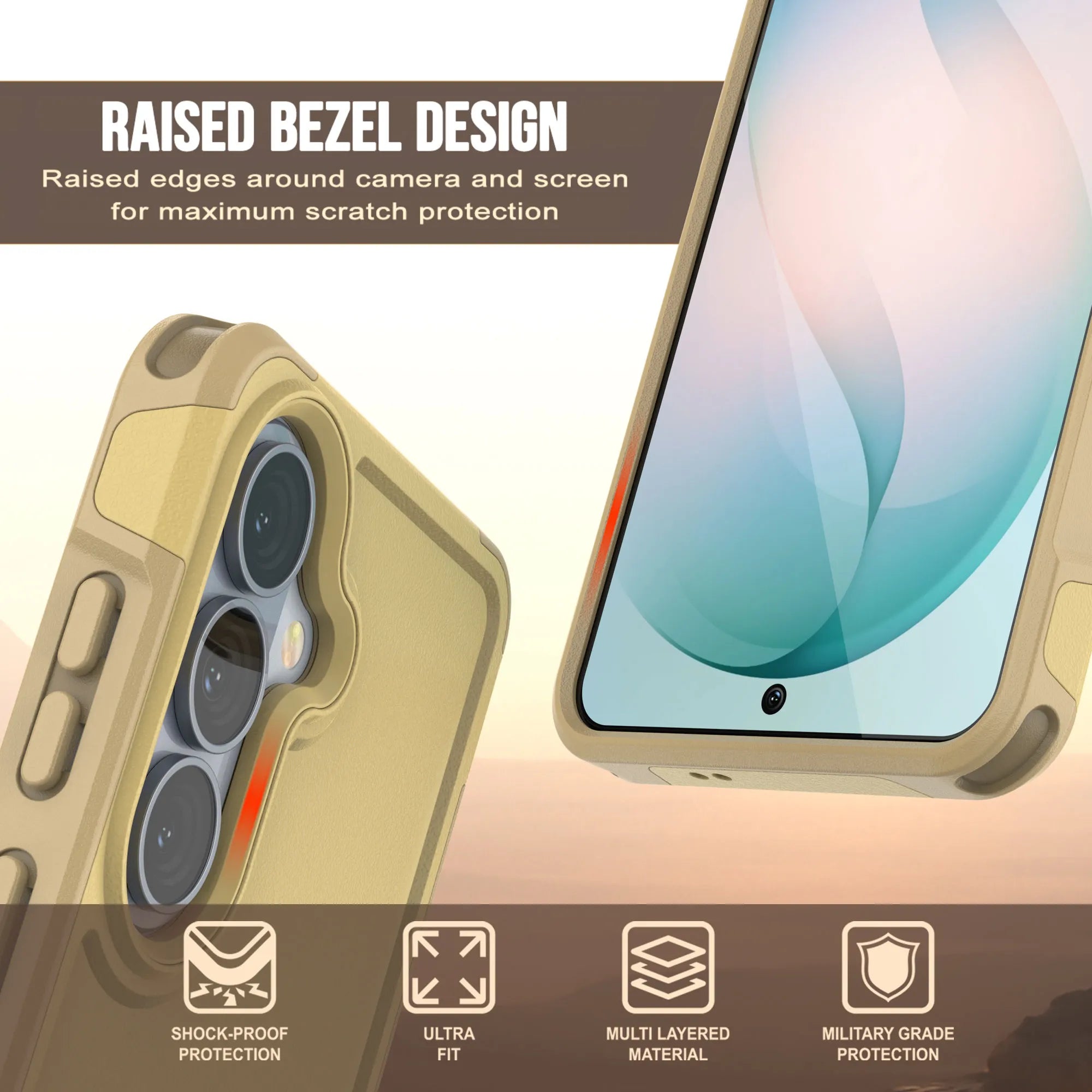 PunkCase Galaxy S26+ Plus Case, [Spartan 2.0 Series] Clear Rugged Heavy Duty Cover [Yellow]