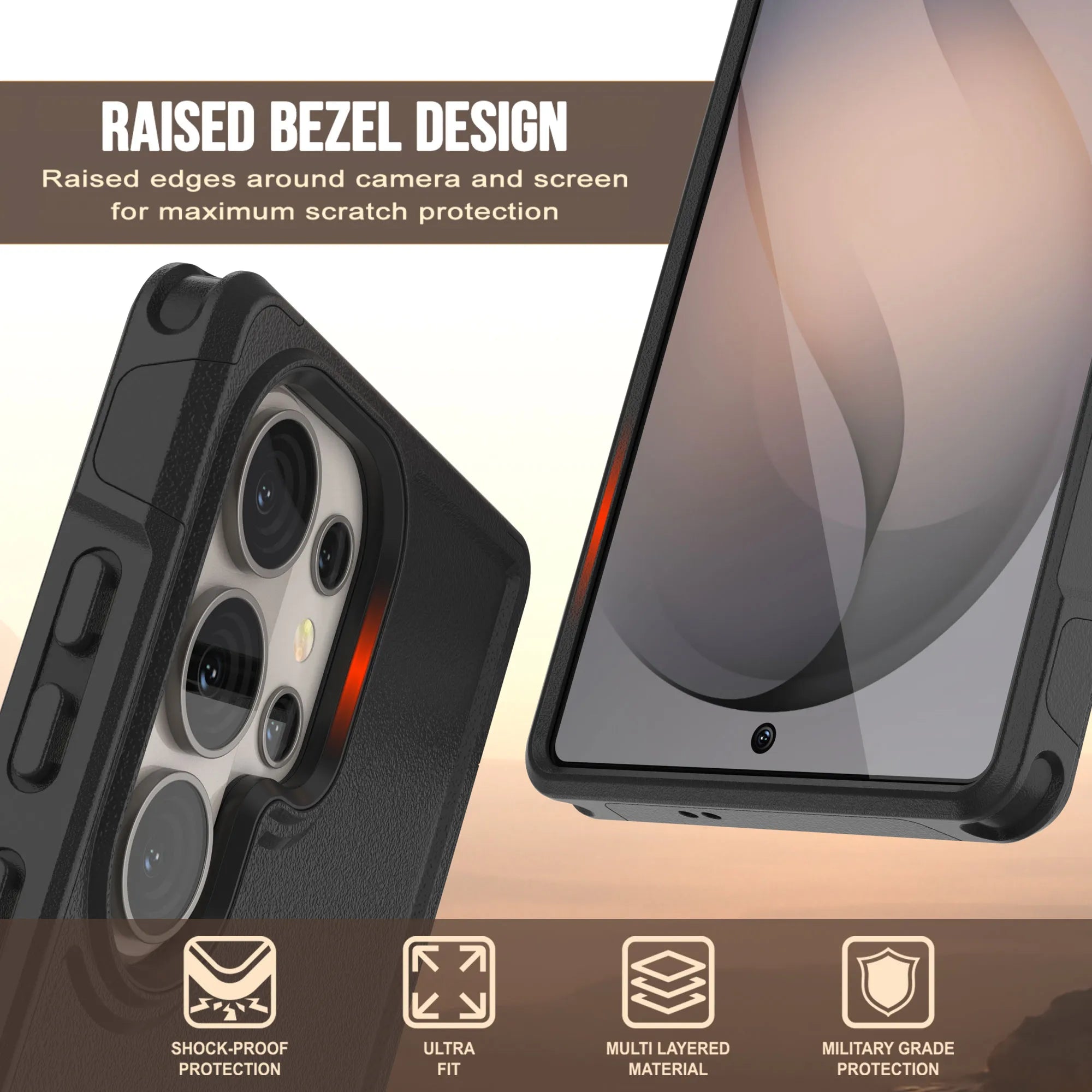 PunkCase Galaxy S26 Ultra Case, [Spartan 2.0 Series] Clear Rugged Heavy Duty Cover [Black]