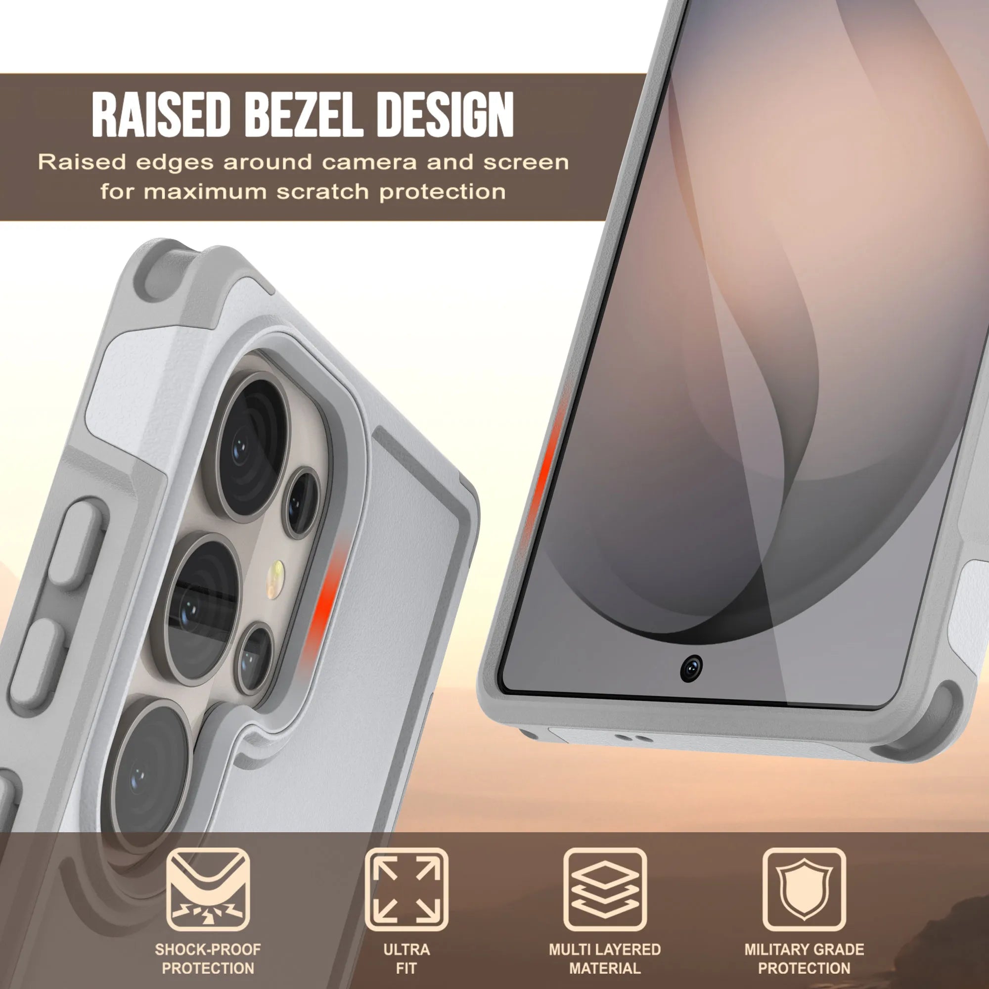 PunkCase Galaxy S26 Ultra Case, [Spartan 2.0 Series] Clear Rugged Heavy Duty Cover [White]