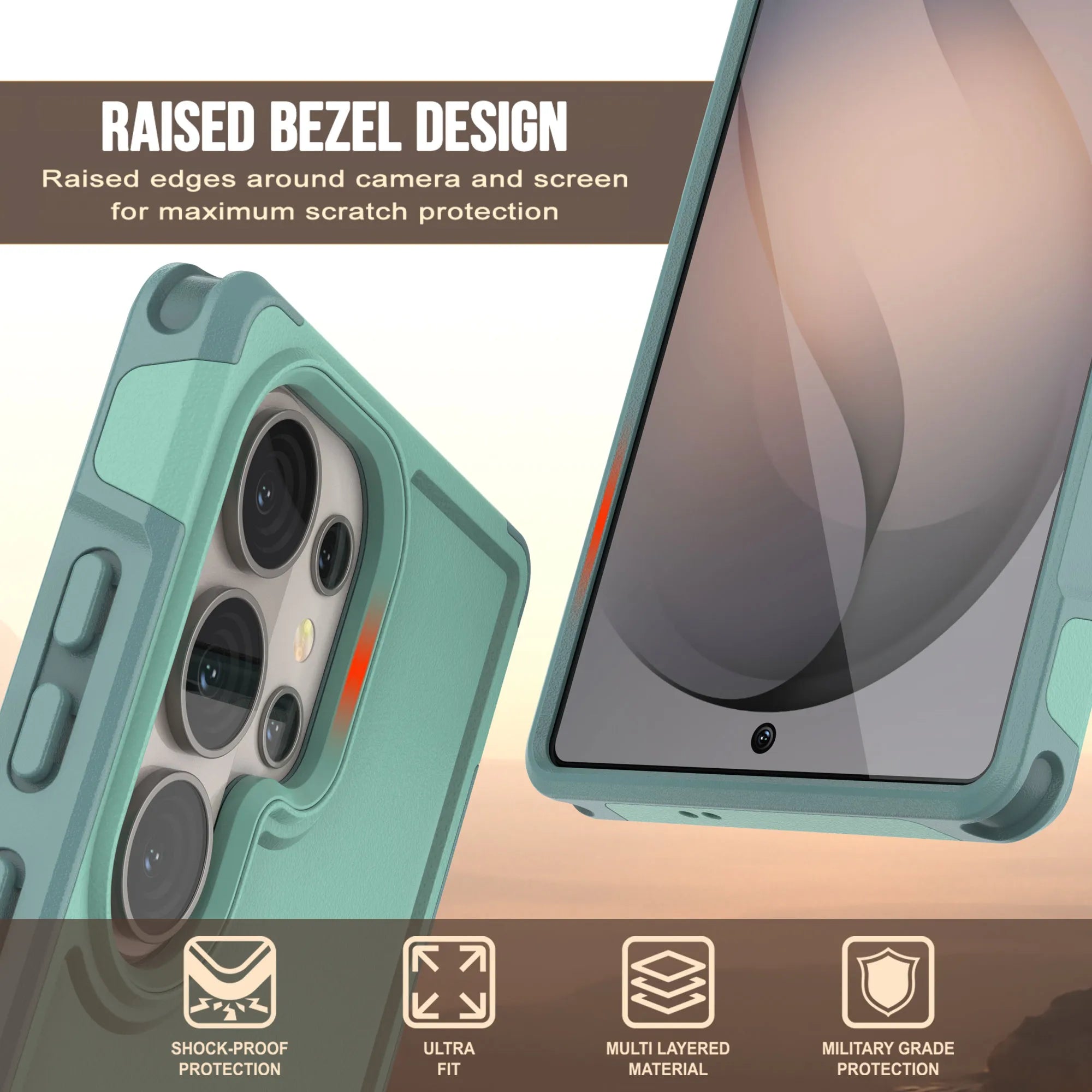 PunkCase Galaxy S26 Ultra Case, [Spartan 2.0 Series] Clear Rugged Heavy Duty Cover [Teal]