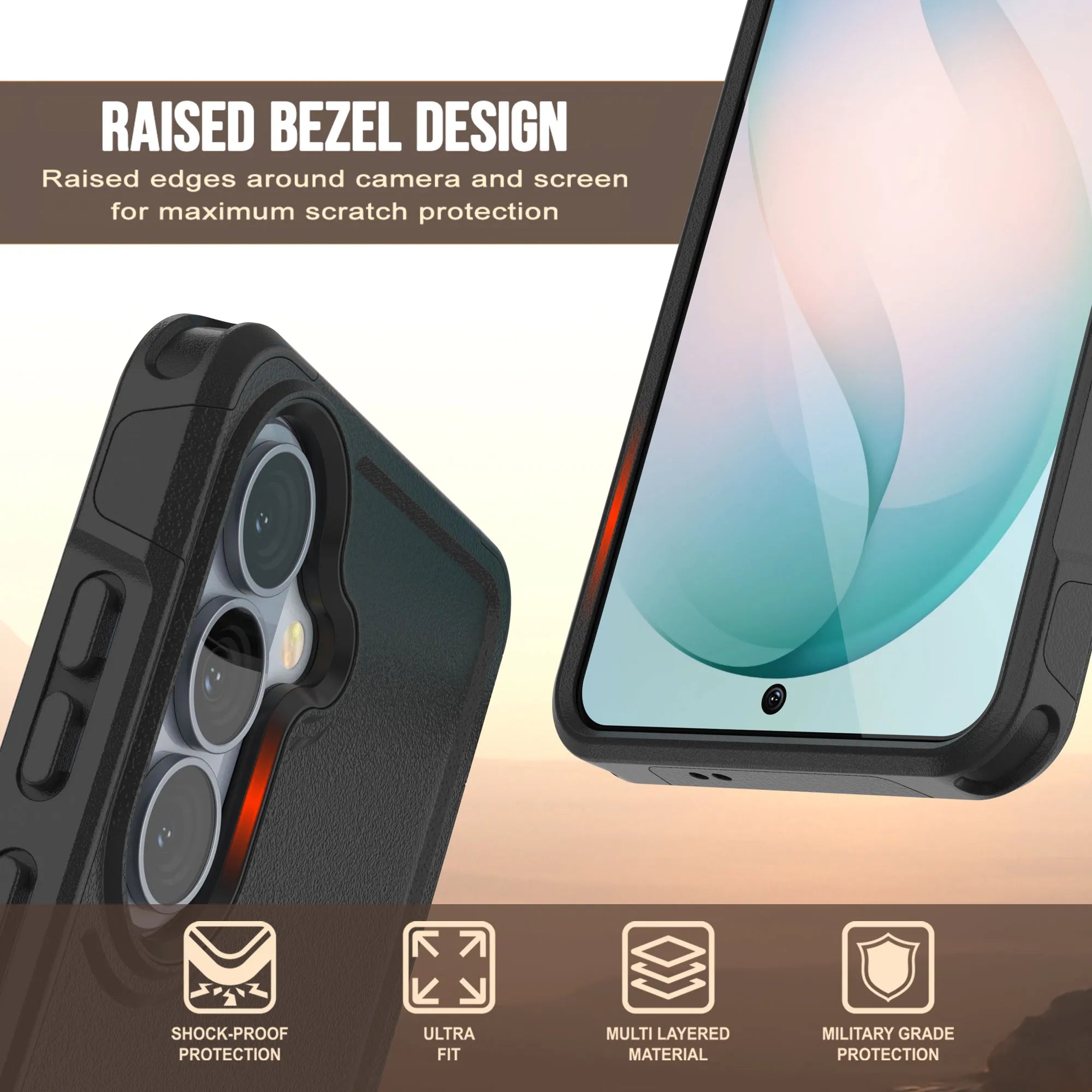 PunkCase Galaxy S26 Case, [Spartan 2.0 Series] Clear Rugged Heavy Duty Cover [Black]