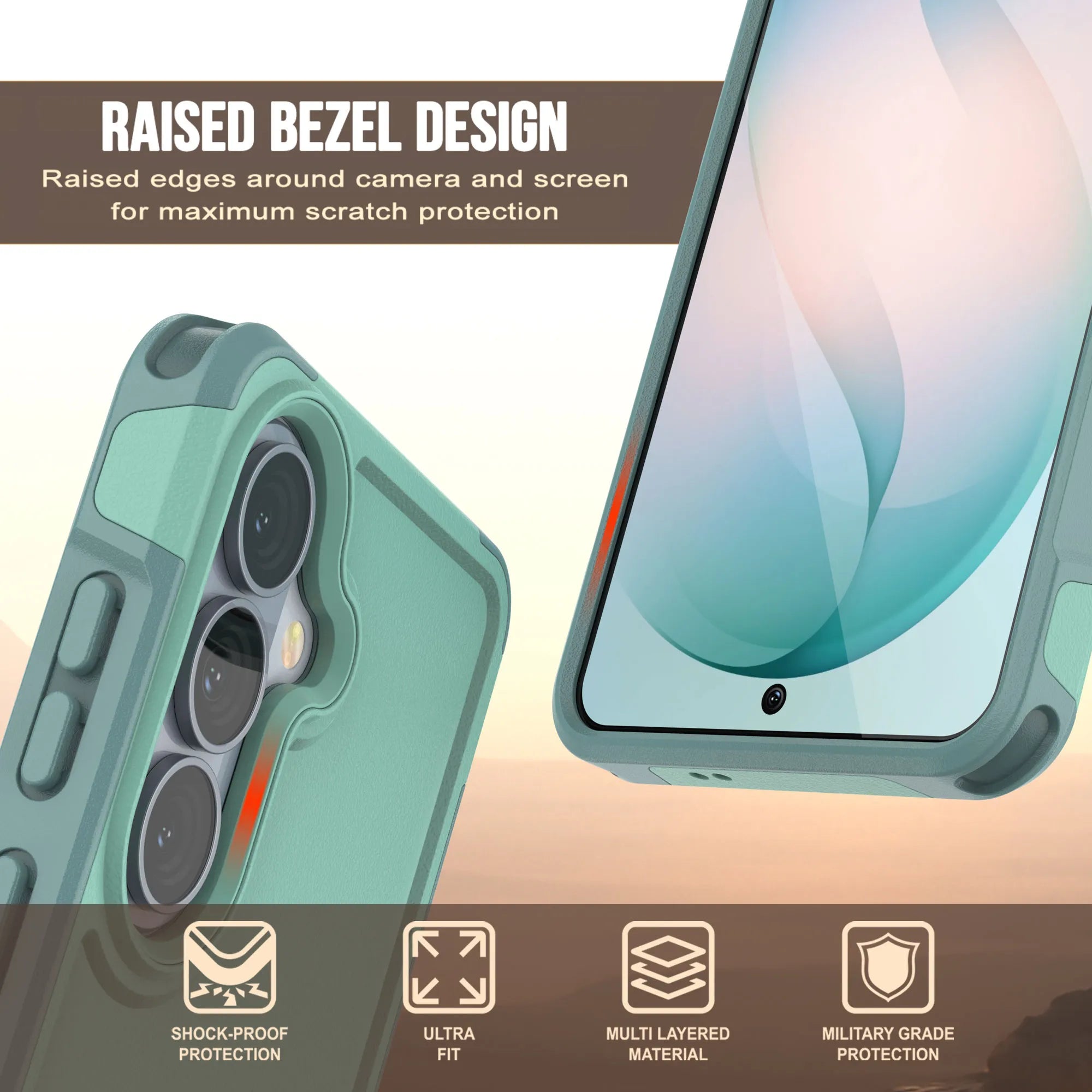 PunkCase Galaxy S26 Case, [Spartan 2.0 Series] Clear Rugged Heavy Duty Cover [Teal]