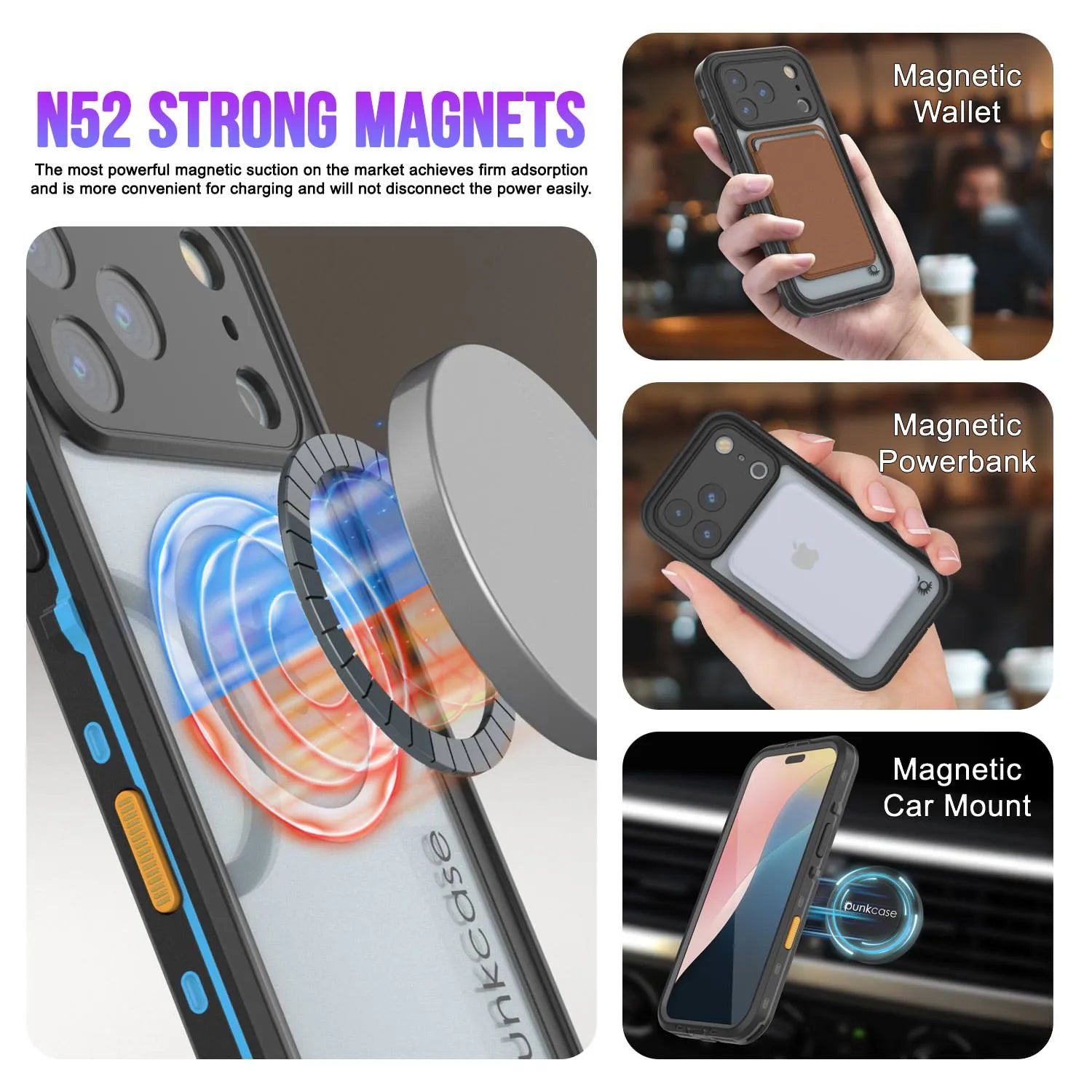 iPhone 17 Pro Max Waterproof IP68 Case, Punkcase [Light blue] [StudStar Series] [Slim Fit] [Dirtproof]