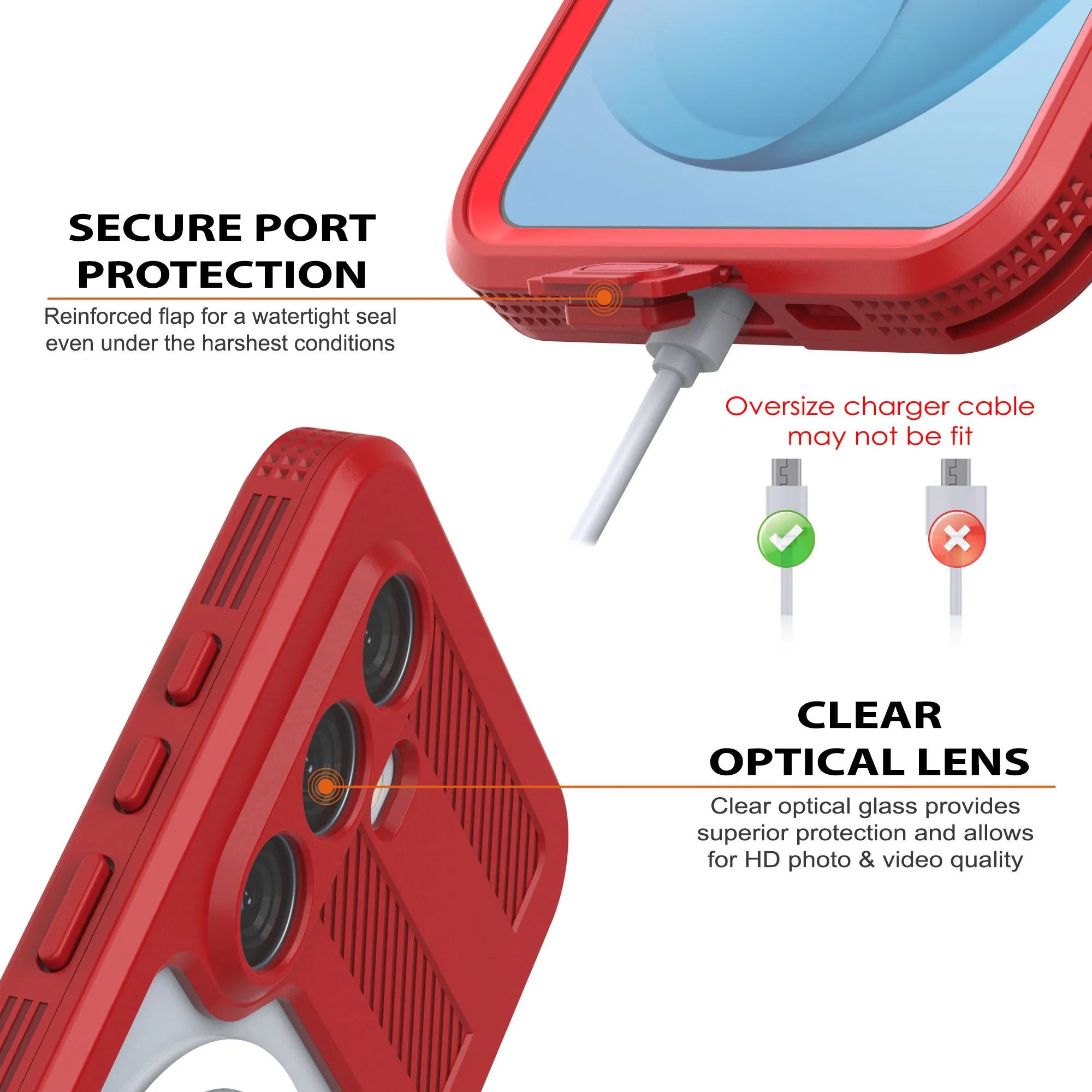 Galaxy S26+ Plus Waterproof Case [Alpine 2.0 Series] [Slim Fit] [IP68 Certified] [Shockproof] [Red]