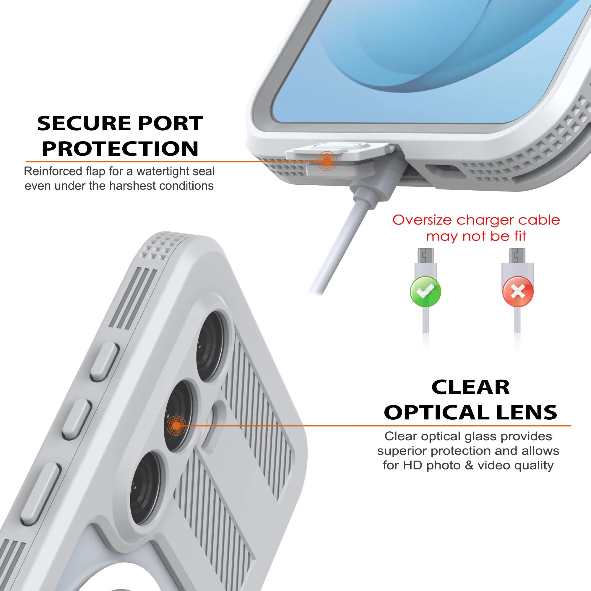 Galaxy S26+ Plus Waterproof Case [Alpine 2.0 Series] [Slim Fit] [IP68 Certified] [Shockproof] [White]