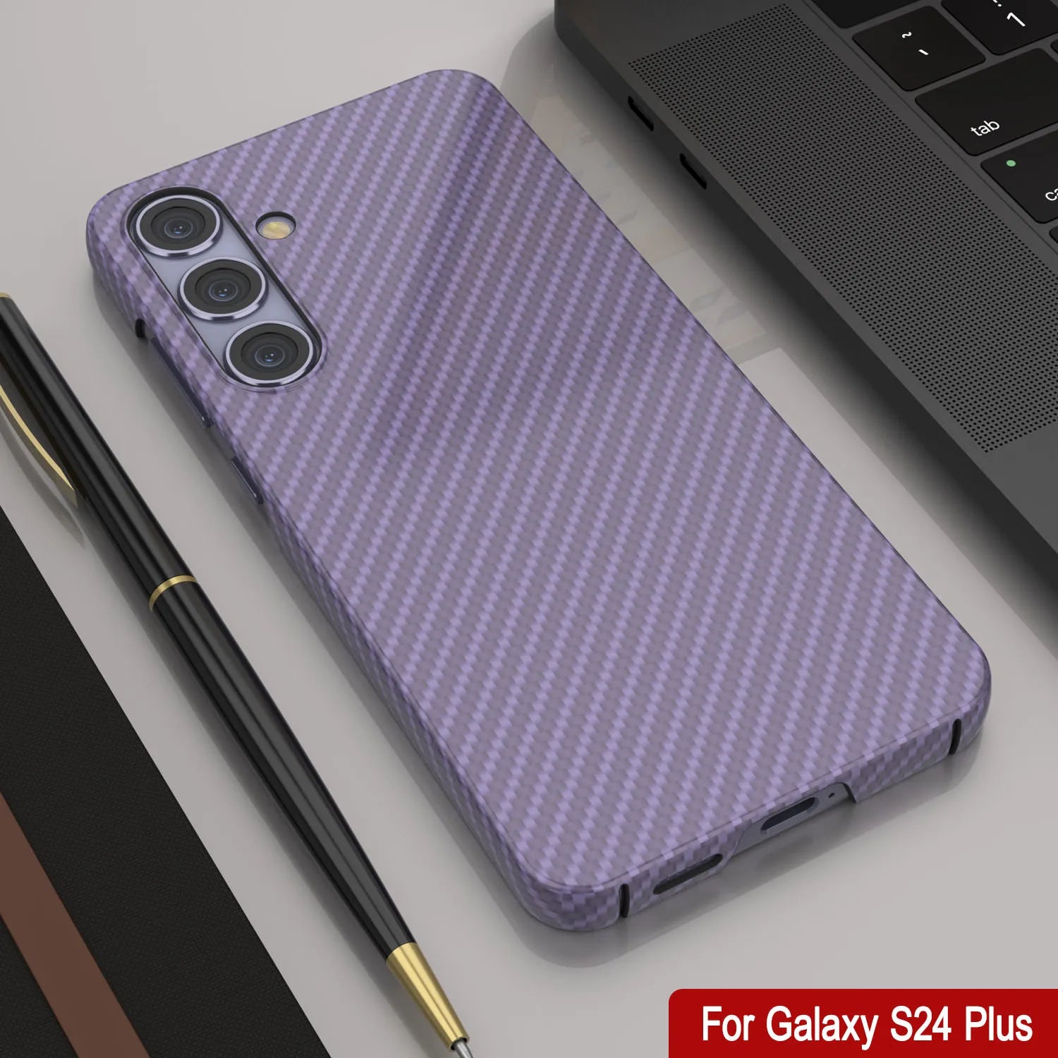 Galaxy S24 Plus Case, Punkcase CarbonShield, Heavy Duty & Ultra Thin Cover [shockproof][non slip] [Lilac]