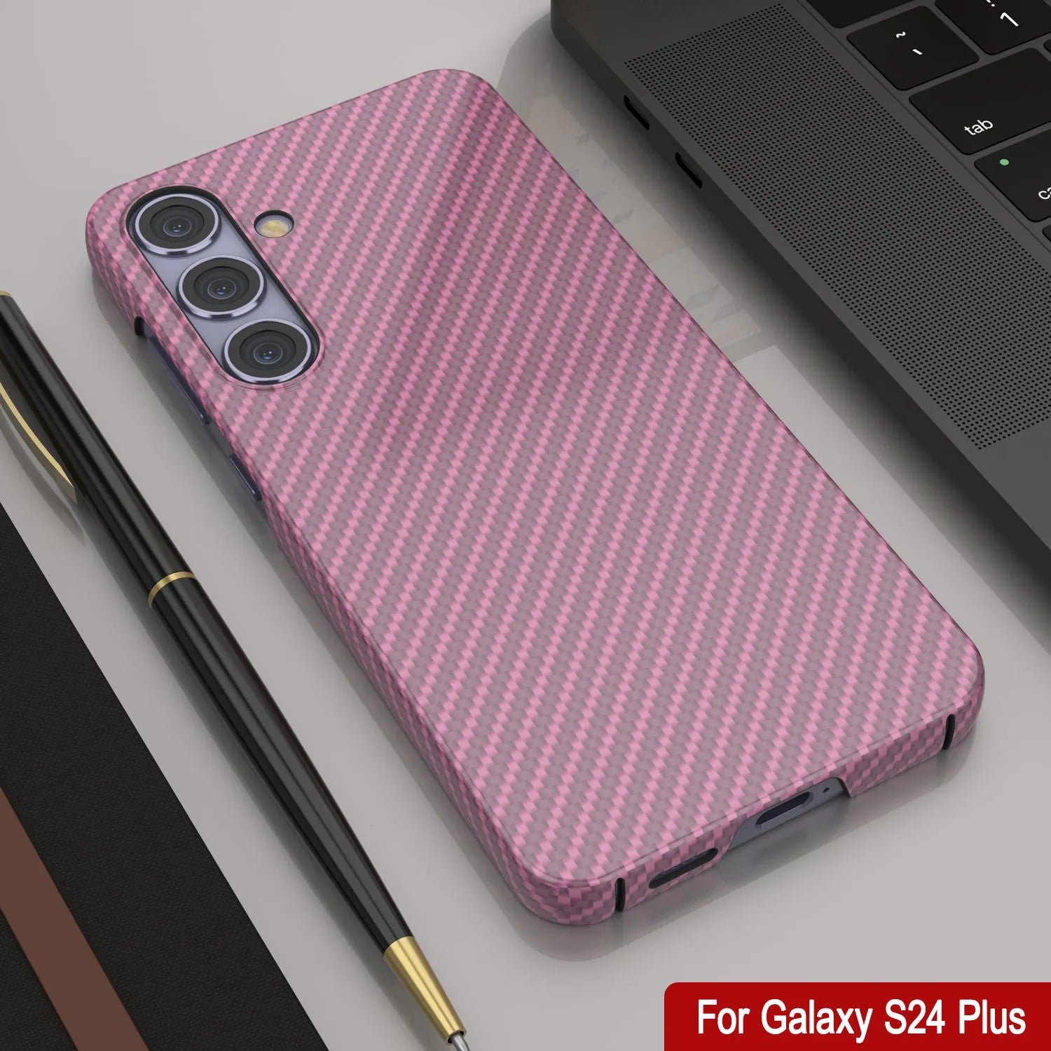 Galaxy S24 Plus Case, Punkcase CarbonShield, Heavy Duty & Ultra Thin Cover [shockproof][non slip] [Pink]