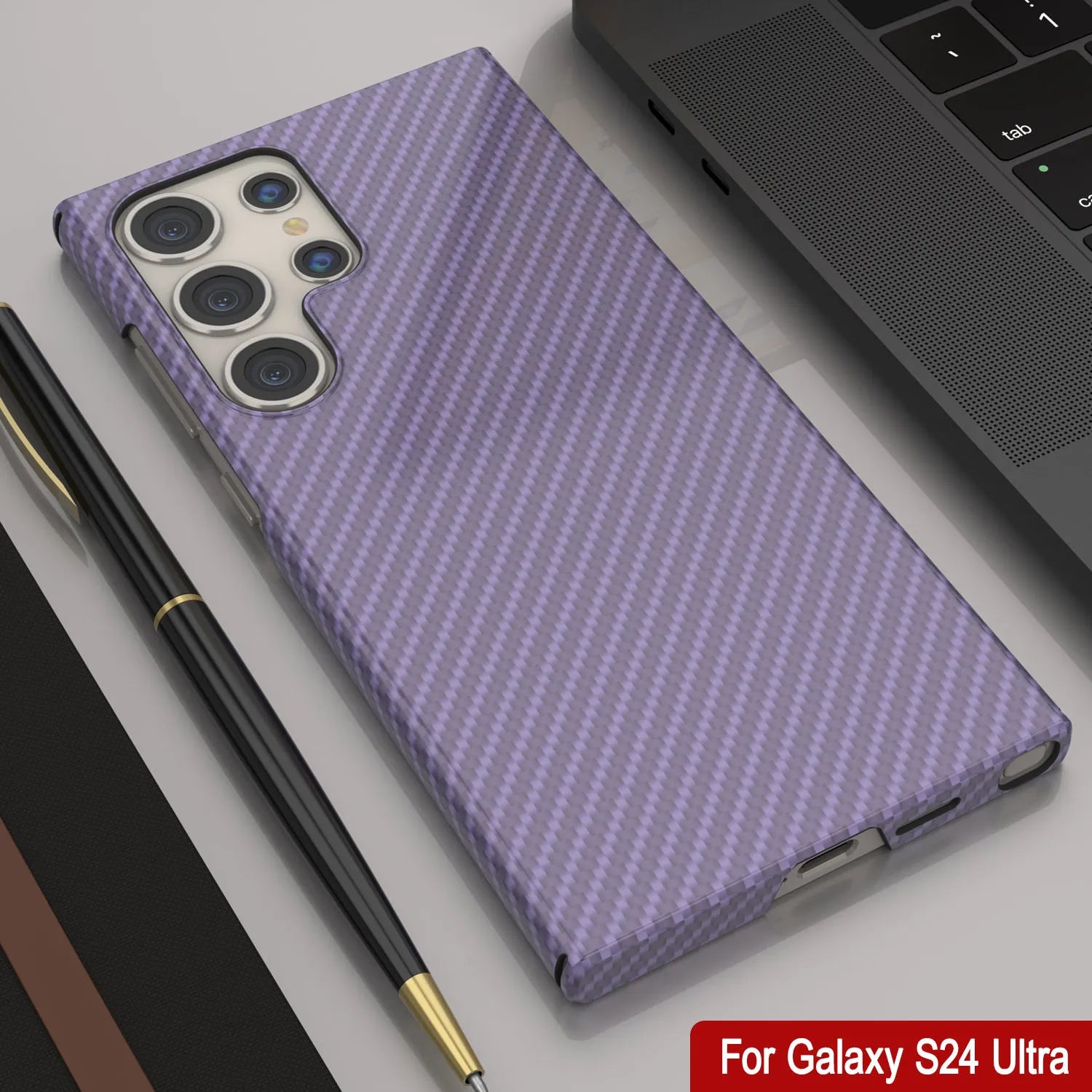 Galaxy S24 Ultra Case, Punkcase CarbonShield, Heavy Duty & Ultra Thin Cover [shockproof][non slip] [Lilac]