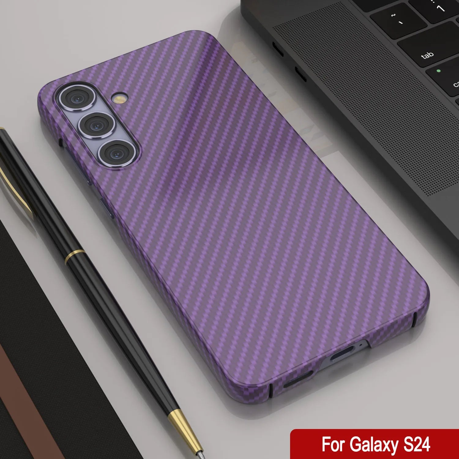 Galaxy S24 Case, Punkcase CarbonShield, Heavy Duty & Ultra Thin Cover [shockproof][non slip] [Purple]